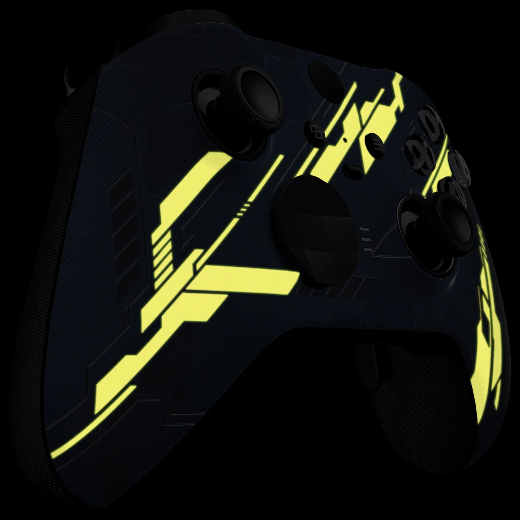 eXtremeRate Replacement Front Housing Shell Case with Accent Rings for Xbox One Elite Series 2 & Elite 2 Core Controller (Model 1797) - Glow in Dark Mecha - Yellow - Image 7