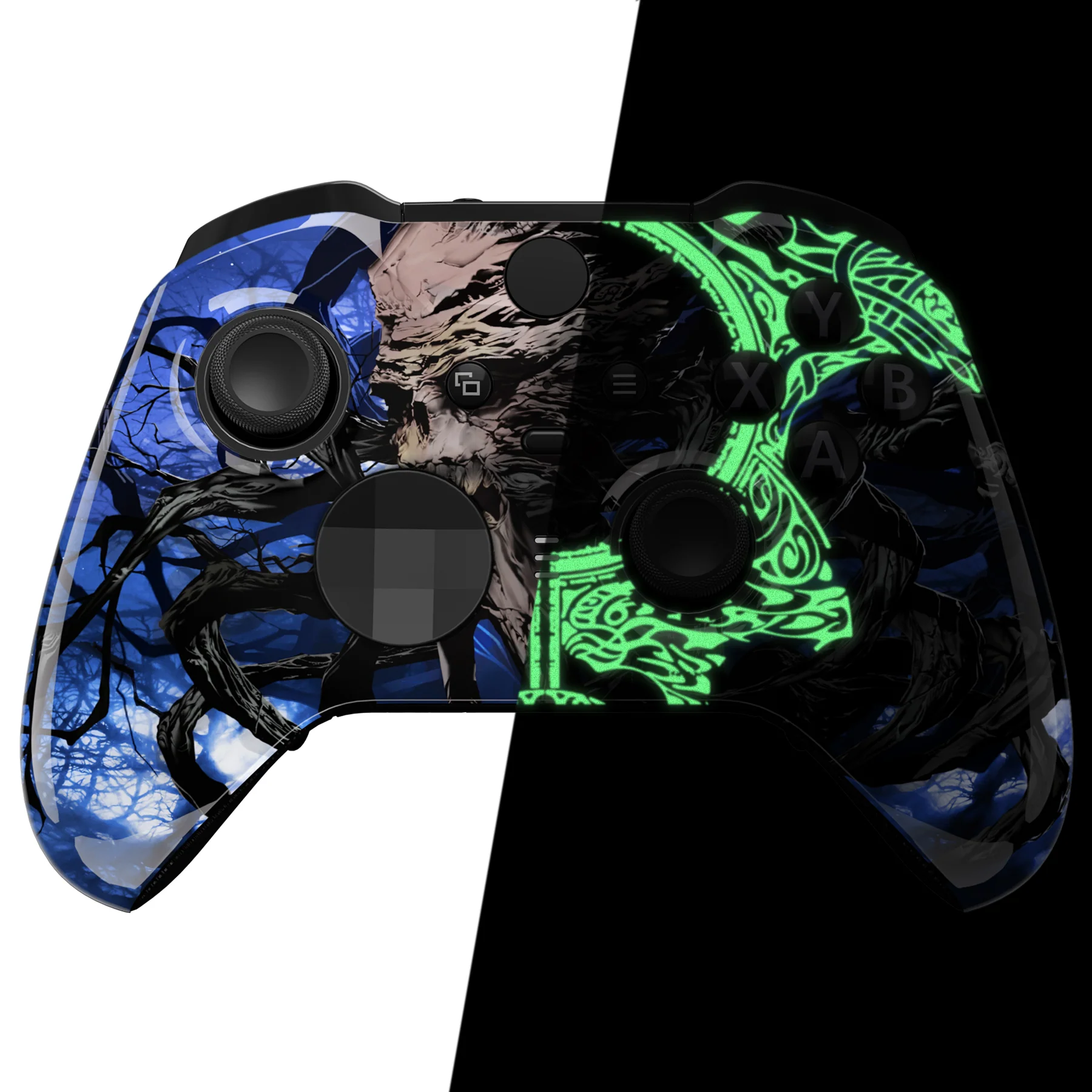 eXtremeRate Replacement Front Housing Shell Case with Accent Rings for Xbox One Elite Series 2 & Elite 2 Core Controller (Model 1797) - Glow in Dark - The Awakening of the Earth Lord - Image 6