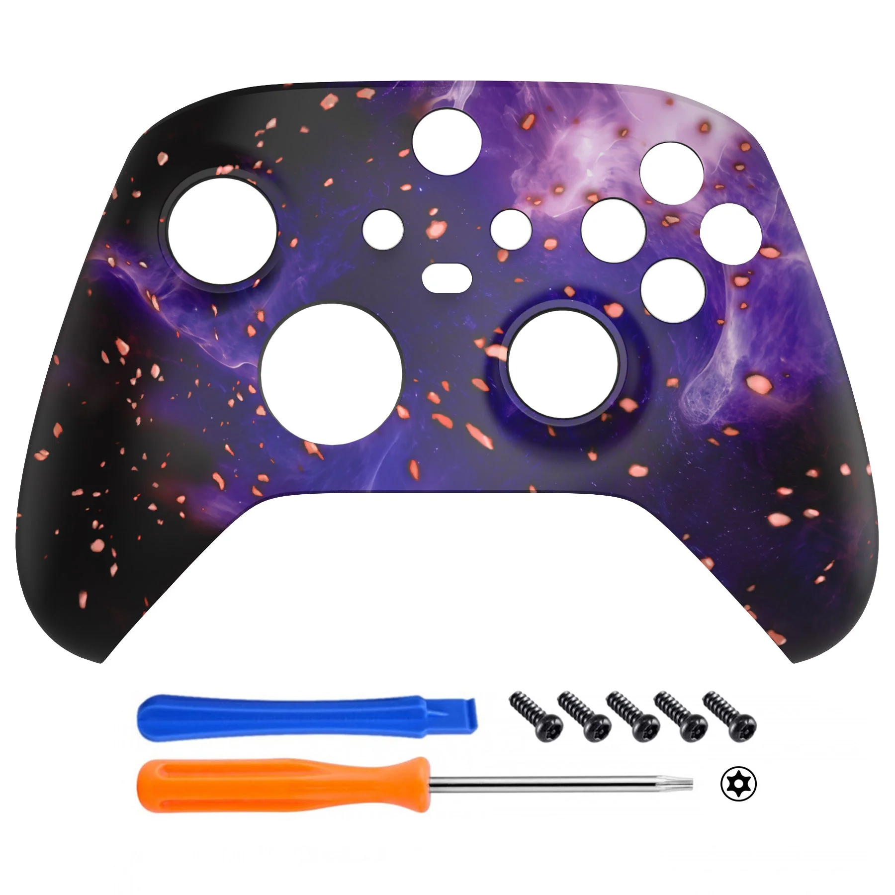 eXtremeRate Replacement Front Housing Shell for Xbox Series X & S Controller - Glow in Dark - Cosmic Camo - Image 2