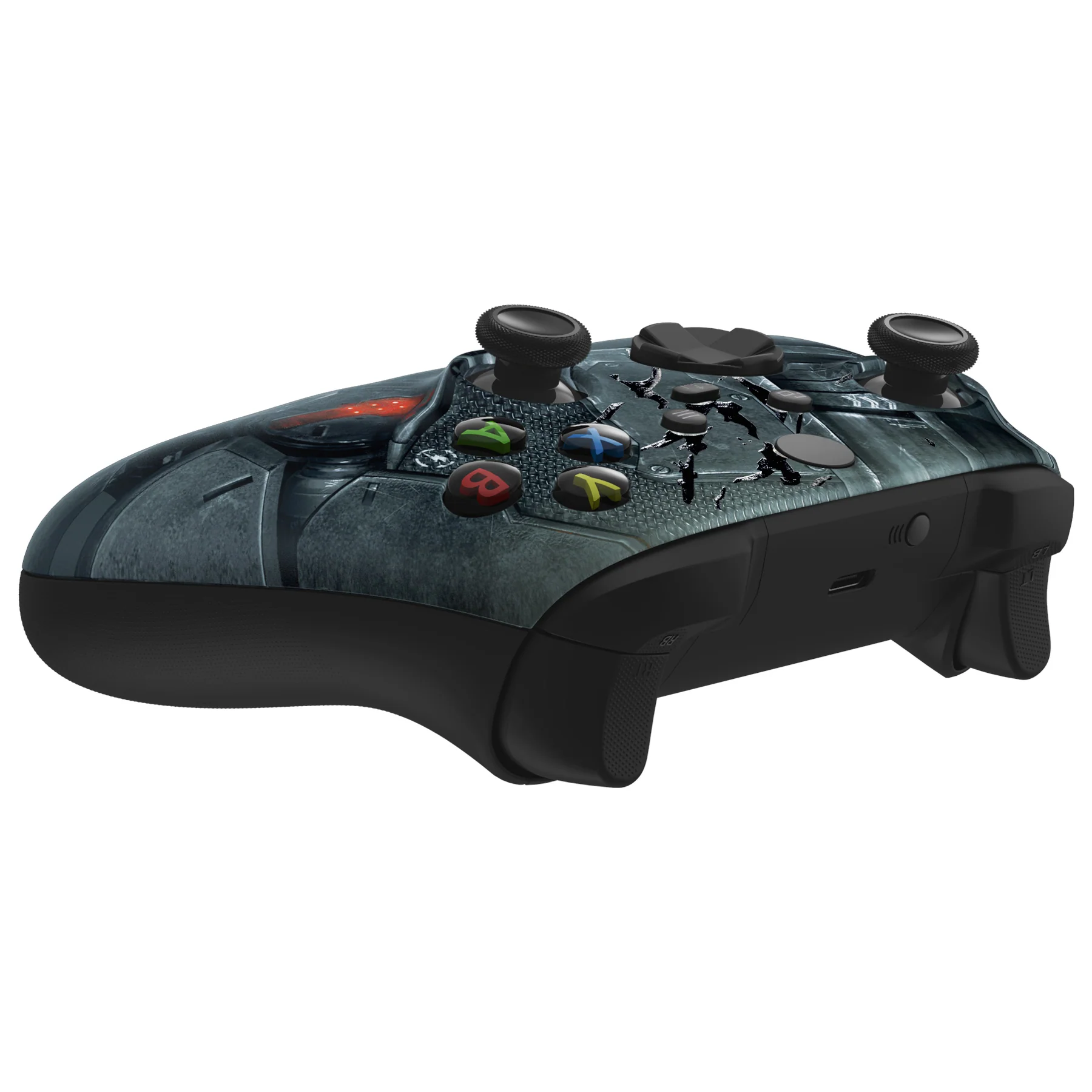 eXtremeRate Replacement Front Housing Shell for Xbox Series X & S Controller - Mecha Armor with Combat Damage Engrave - Image 6