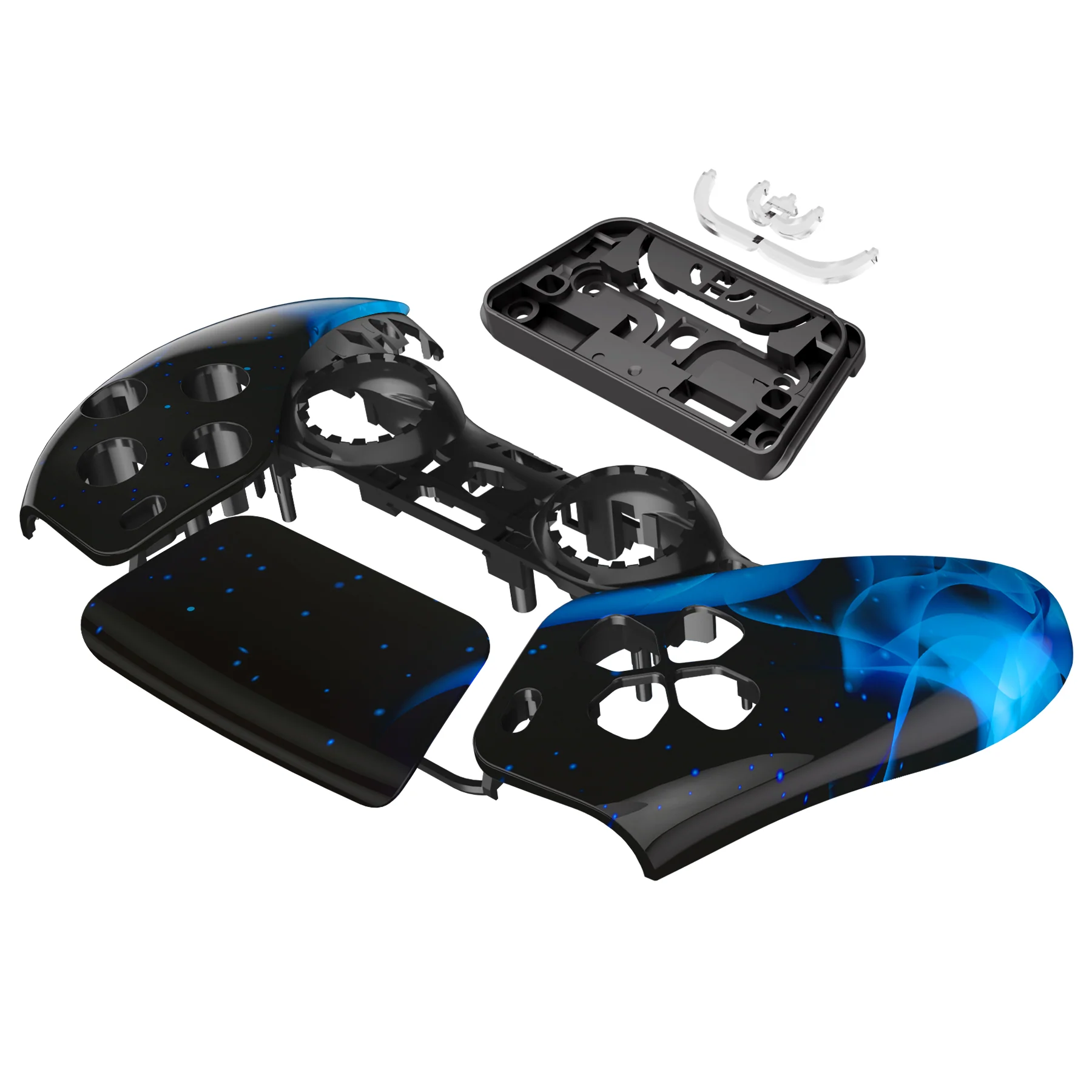 eXtremeRate Replacement Front Housing Shell with Touchpad Compatible with PS5 Controller BDM-010/020/030/040/050/060 - Blue Flame - Image 10