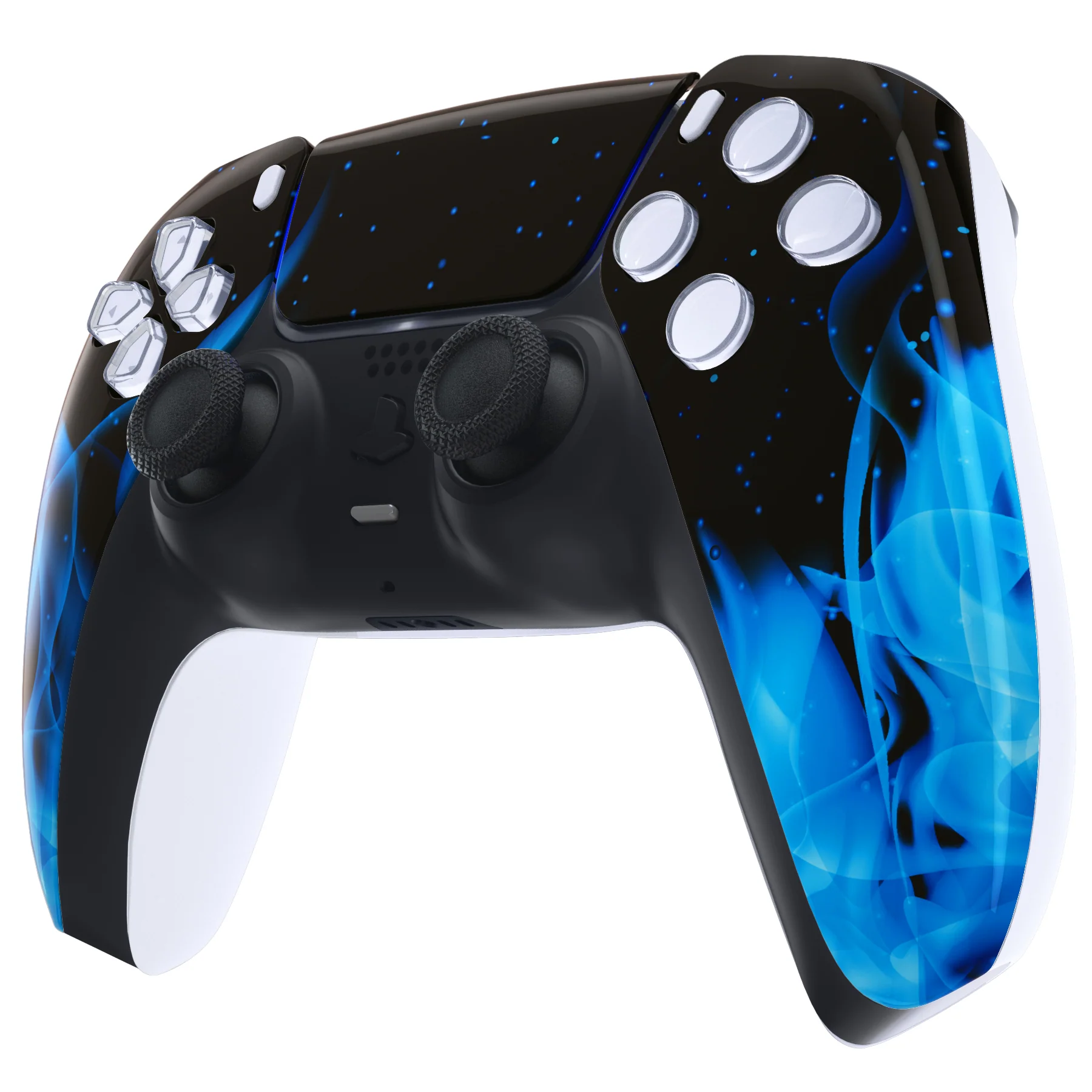 eXtremeRate Replacement Front Housing Shell with Touchpad Compatible with PS5 Controller BDM-010/020/030/040/050/060 - Blue Flame - Image 4