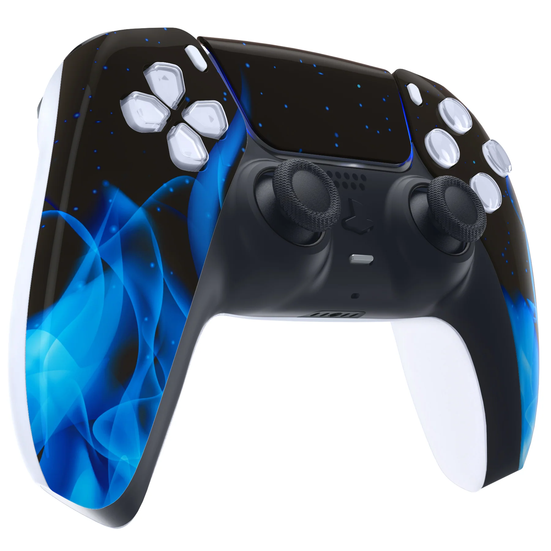 eXtremeRate Replacement Front Housing Shell with Touchpad Compatible with PS5 Controller BDM-010/020/030/040/050/060 - Blue Flame - Image 5
