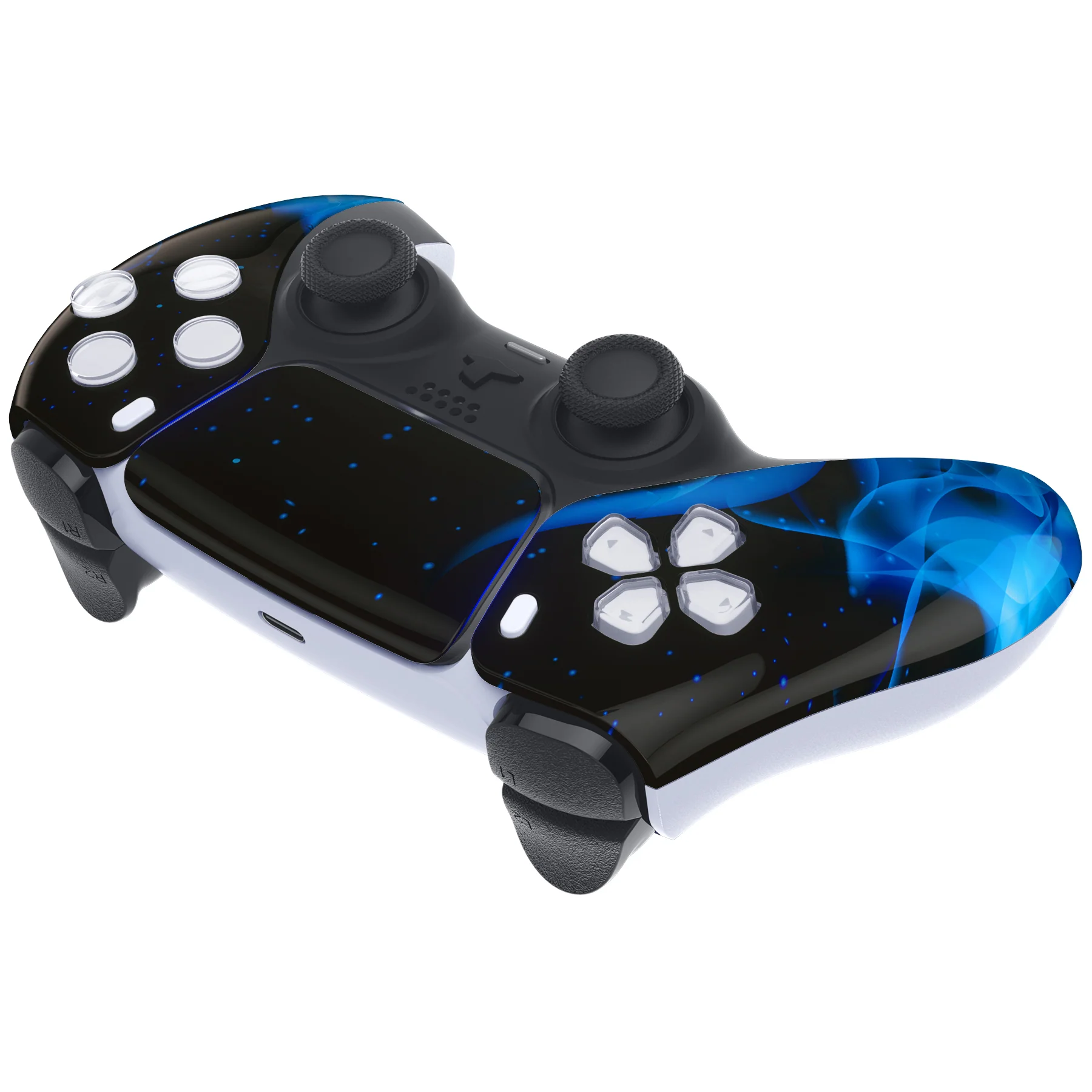 eXtremeRate Replacement Front Housing Shell with Touchpad Compatible with PS5 Controller BDM-010/020/030/040/050/060 - Blue Flame - Image 6
