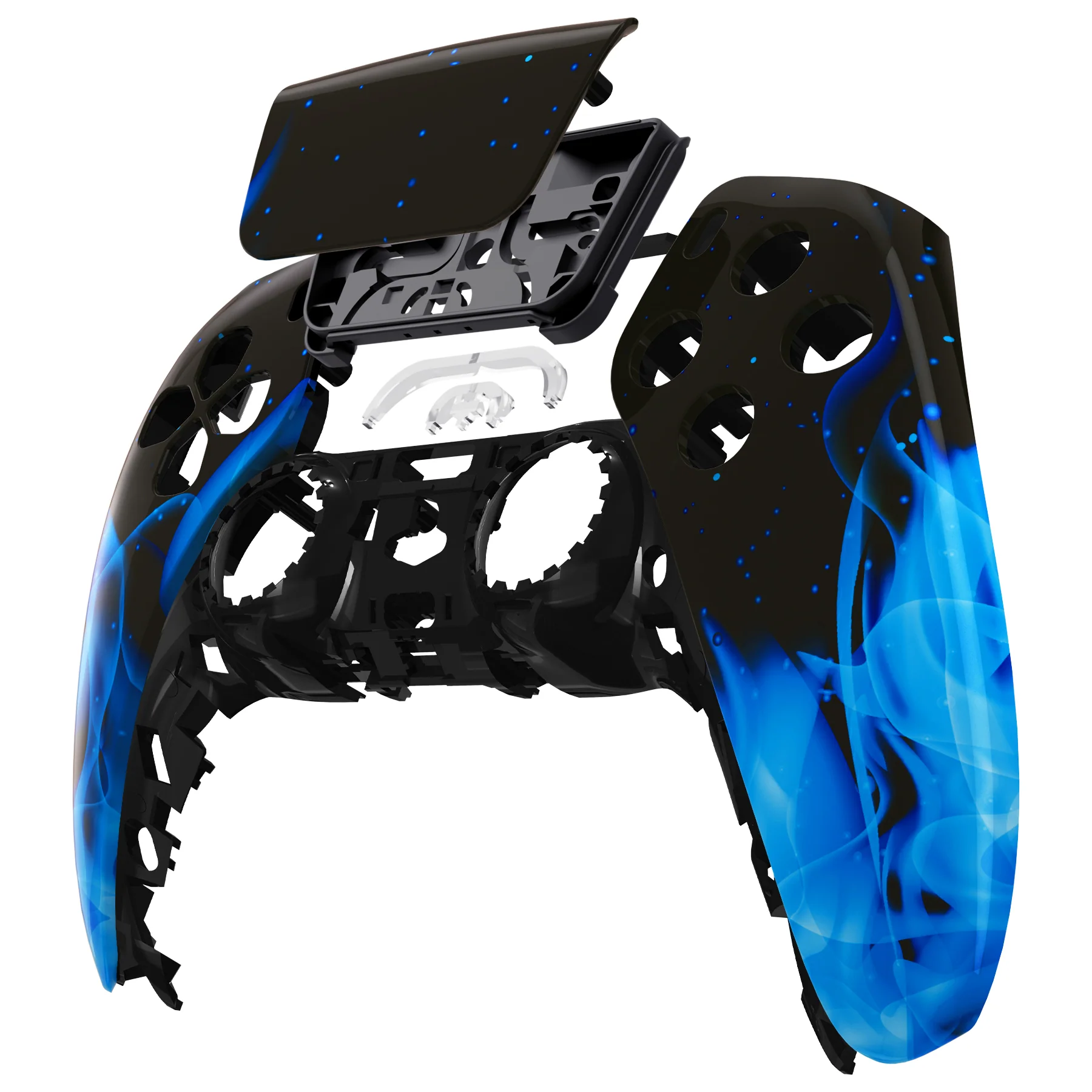 eXtremeRate Replacement Front Housing Shell with Touchpad Compatible with PS5 Controller BDM-010/020/030/040/050/060 - Blue Flame - Image 8