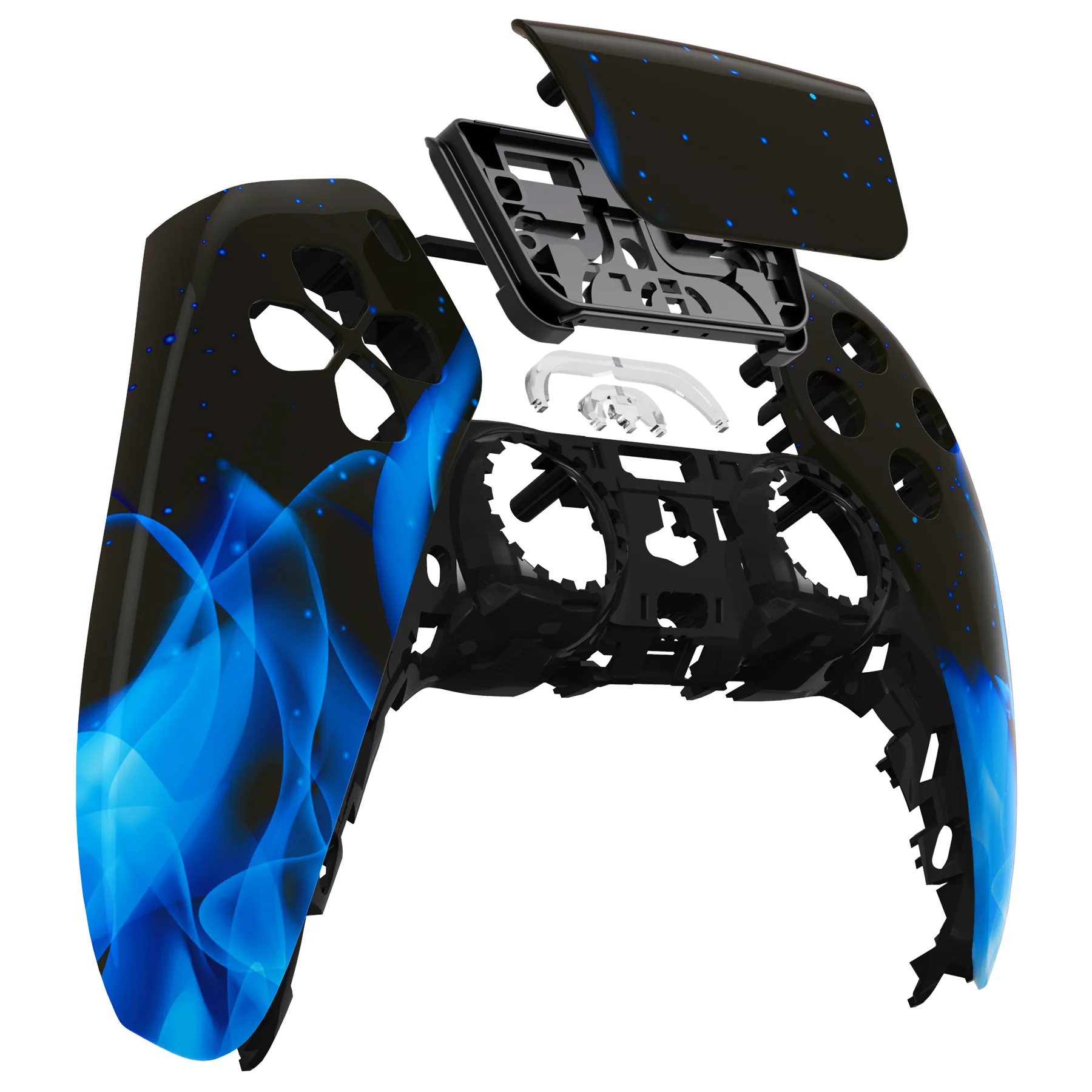 eXtremeRate Replacement Front Housing Shell with Touchpad Compatible with PS5 Controller BDM-010/020/030/040/050/060 - Blue Flame - Image 9