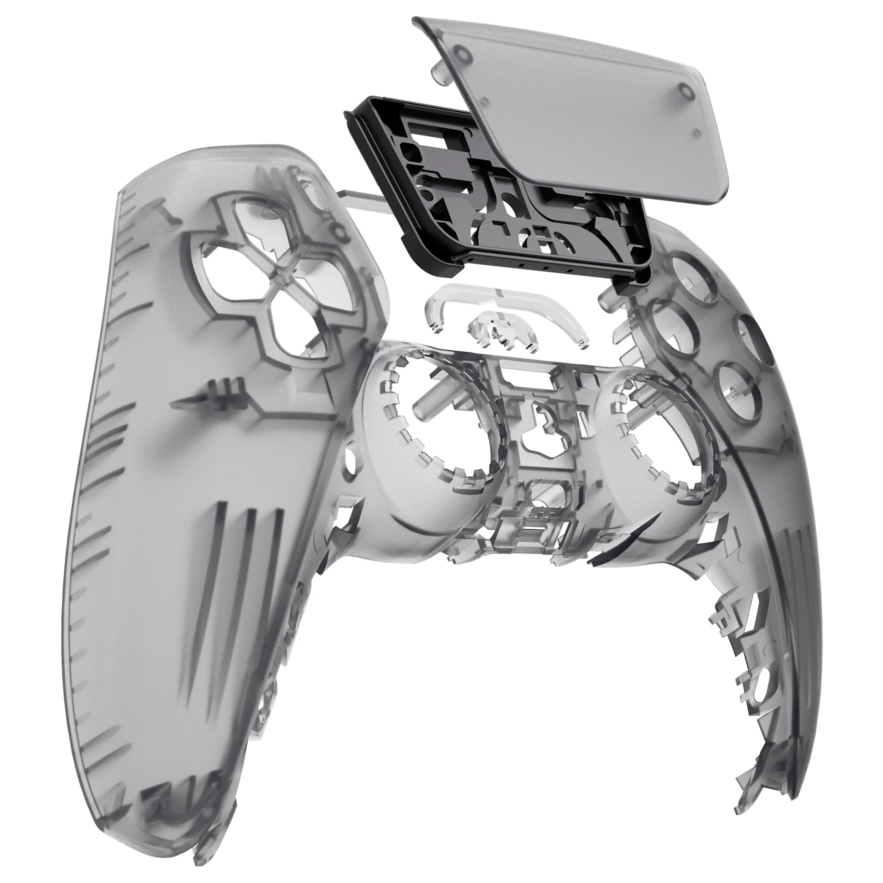 eXtremeRate Replacement Front Housing Shell with Touchpad Compatible with PS5 Controller BDM-010/020/030/040/050/060 - Clear Black - Image 9