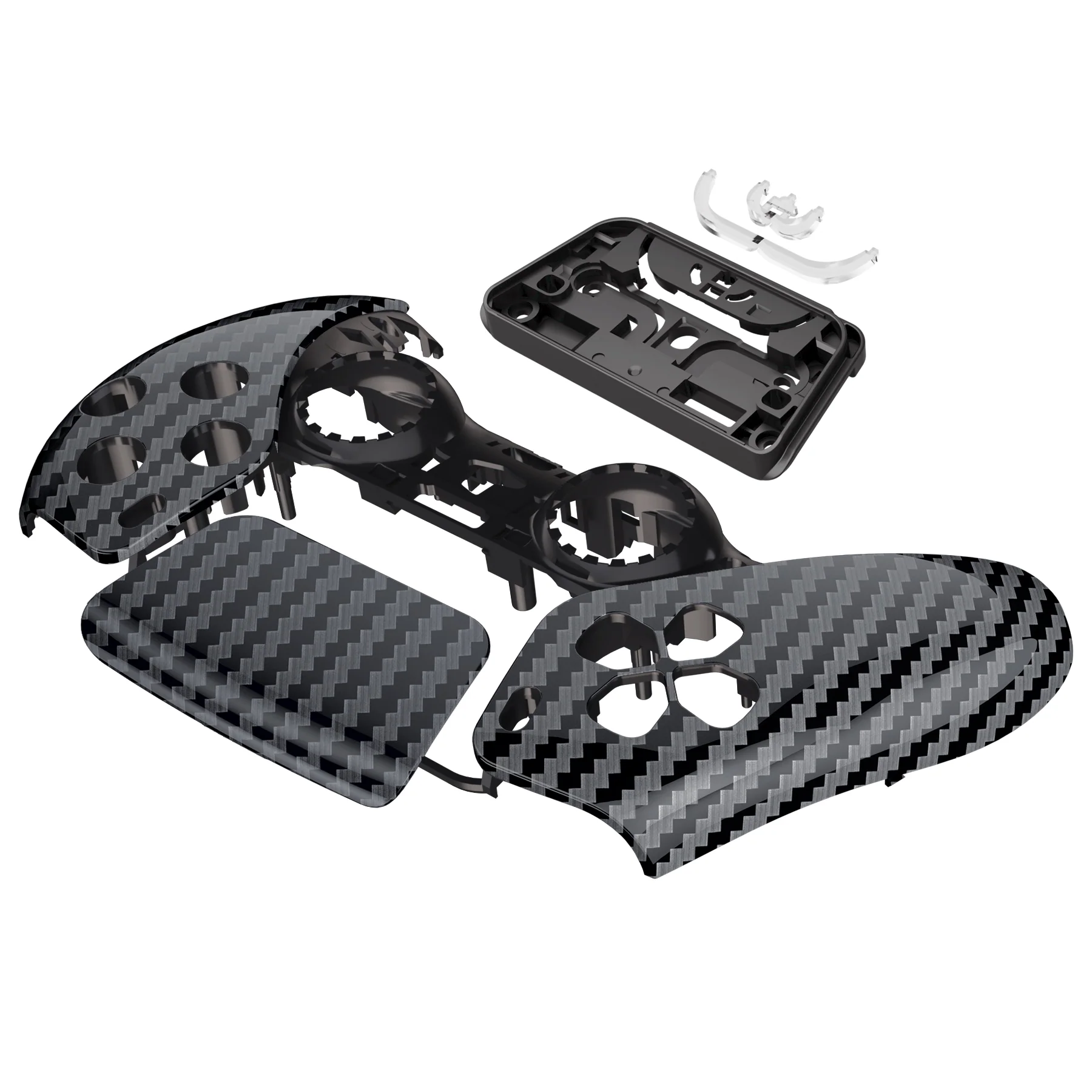 eXtremeRate Replacement Front Housing Shell with Touchpad Compatible with PS5 Controller BDM-010/020/030/040/050/060 - Graphite Carbon Fiber - Image 10