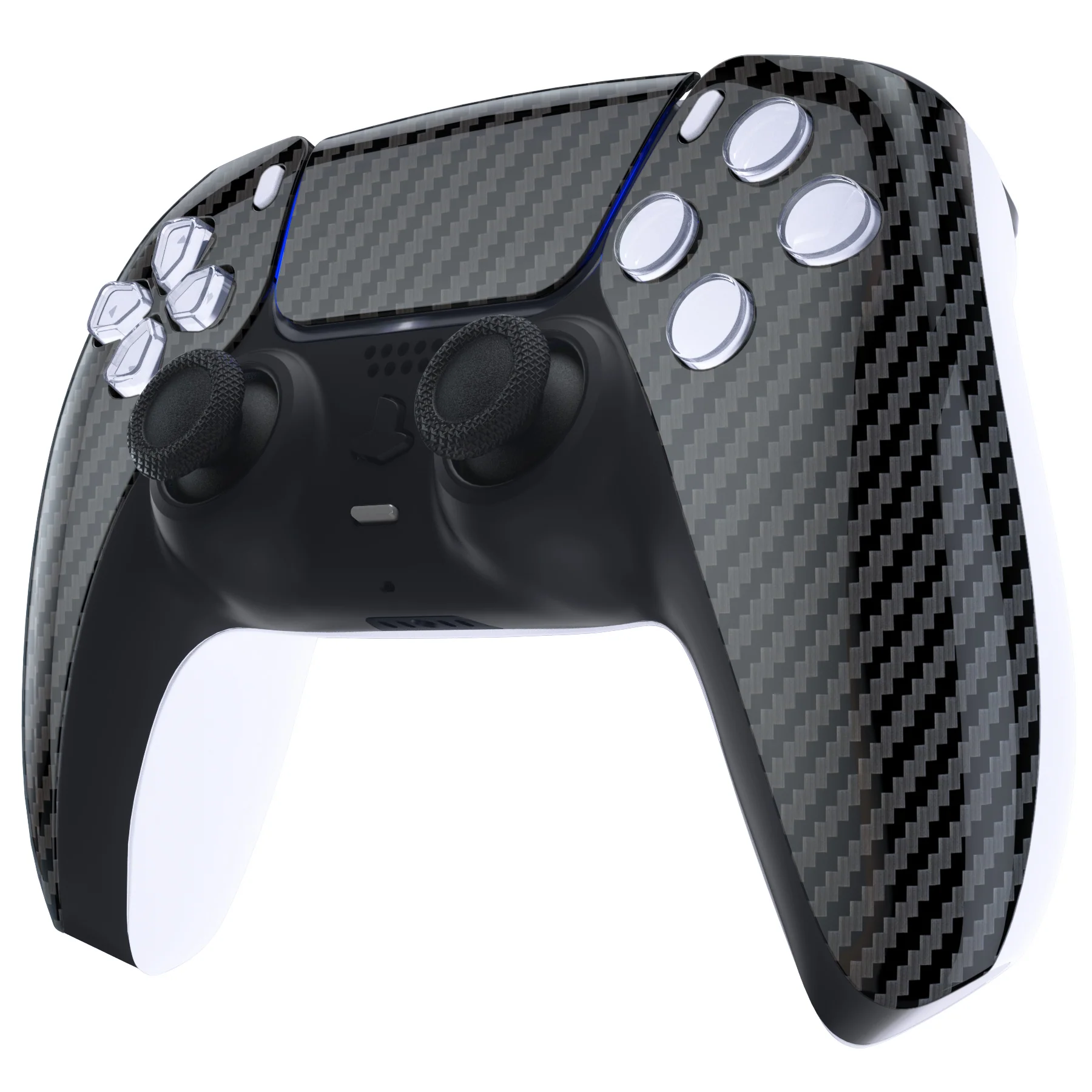 eXtremeRate Replacement Front Housing Shell with Touchpad Compatible with PS5 Controller BDM-010/020/030/040/050/060 - Graphite Carbon Fiber - Image 4