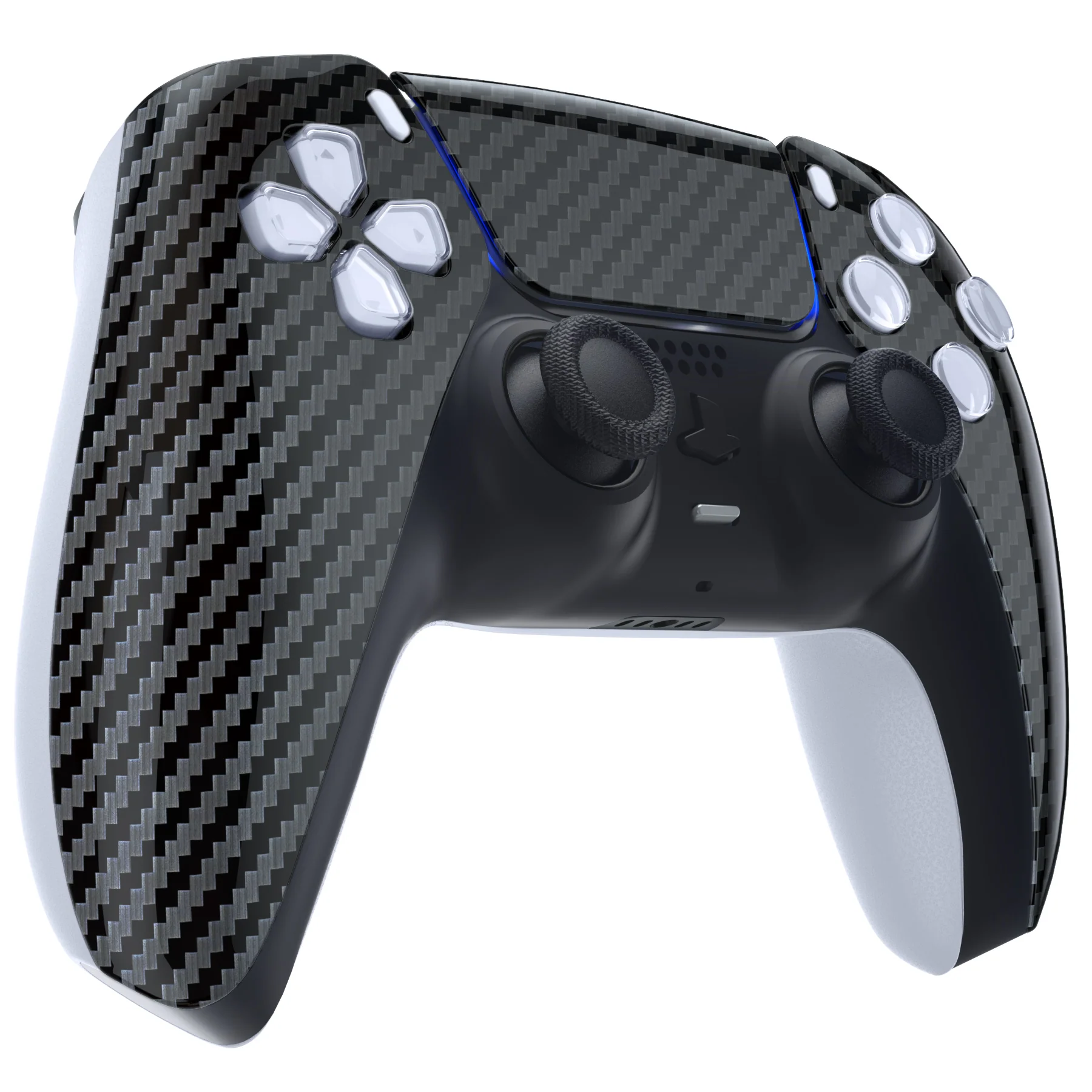 eXtremeRate Replacement Front Housing Shell with Touchpad Compatible with PS5 Controller BDM-010/020/030/040/050/060 - Graphite Carbon Fiber - Image 5