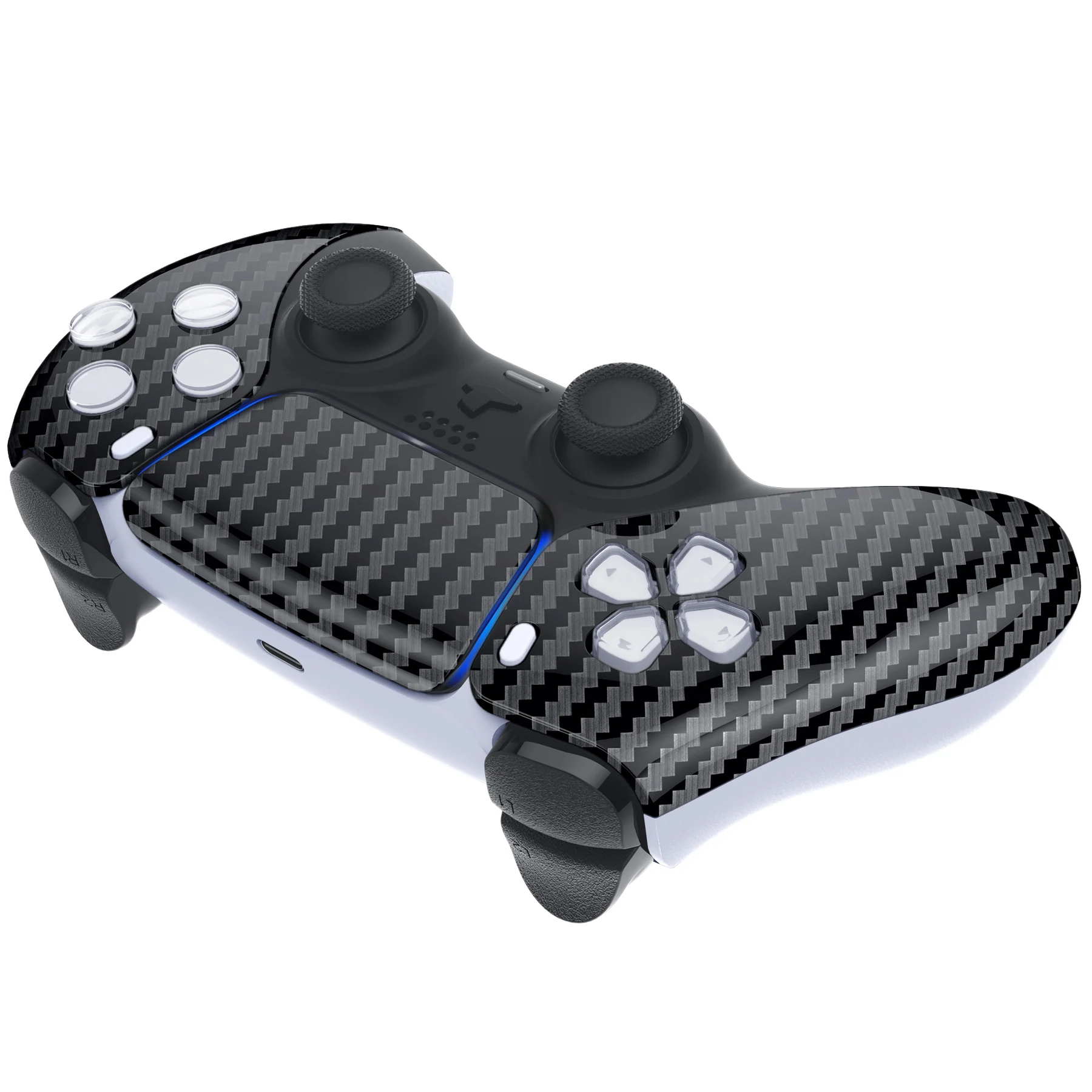 eXtremeRate Replacement Front Housing Shell with Touchpad Compatible with PS5 Controller BDM-010/020/030/040/050/060 - Graphite Carbon Fiber - Image 6