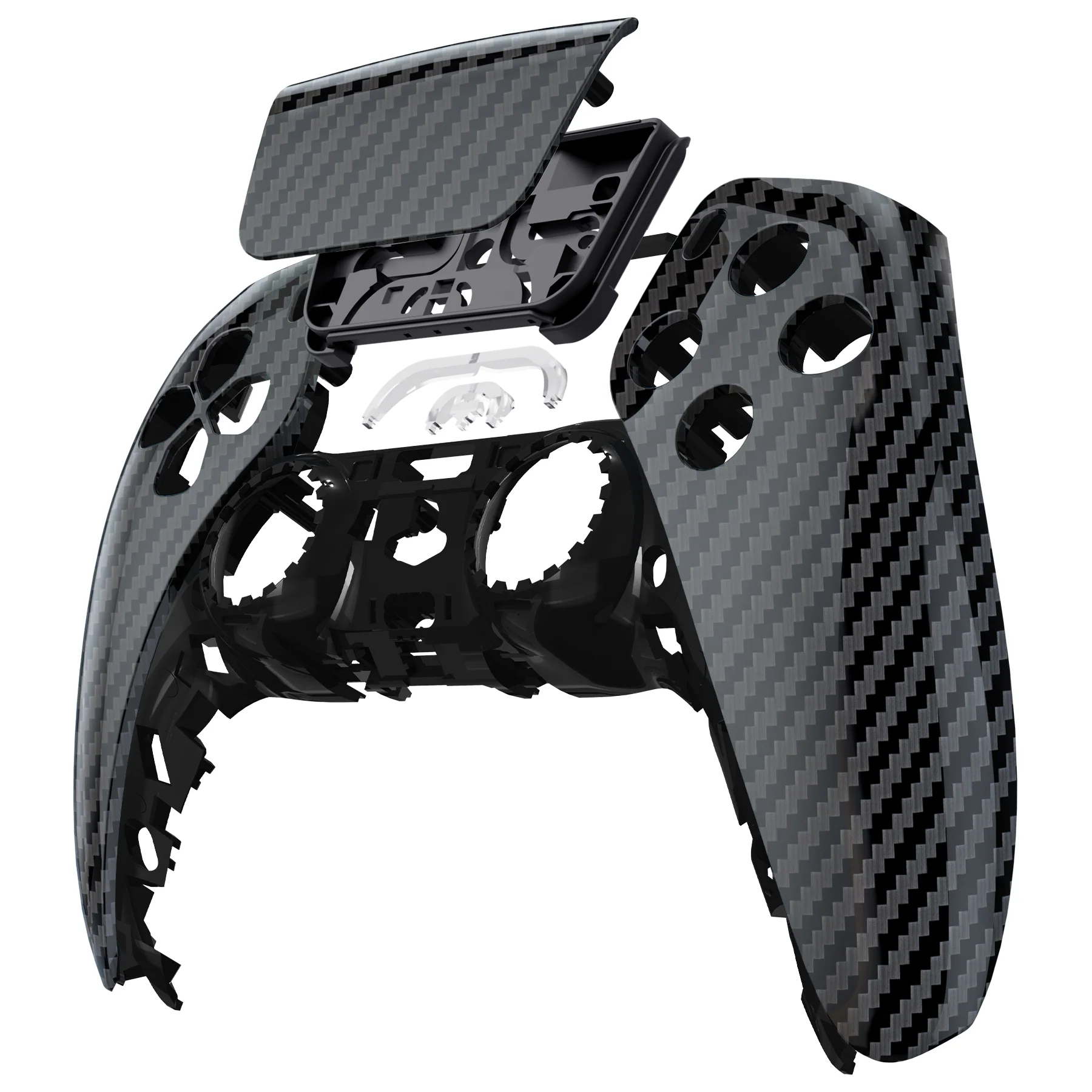 eXtremeRate Replacement Front Housing Shell with Touchpad Compatible with PS5 Controller BDM-010/020/030/040/050/060 - Graphite Carbon Fiber - Image 8