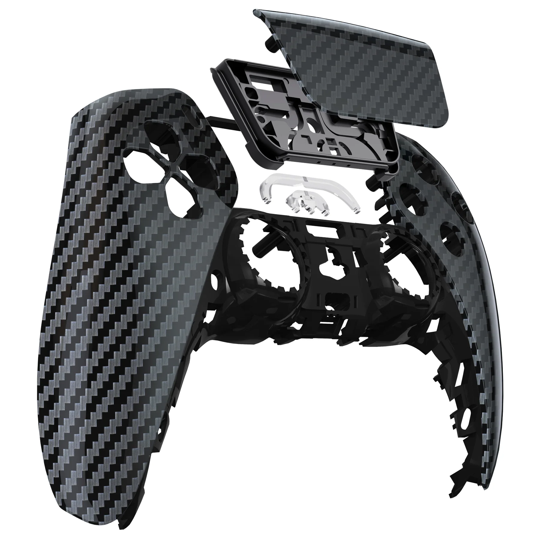 eXtremeRate Replacement Front Housing Shell with Touchpad Compatible with PS5 Controller BDM-010/020/030/040/050/060 - Graphite Carbon Fiber - Image 9