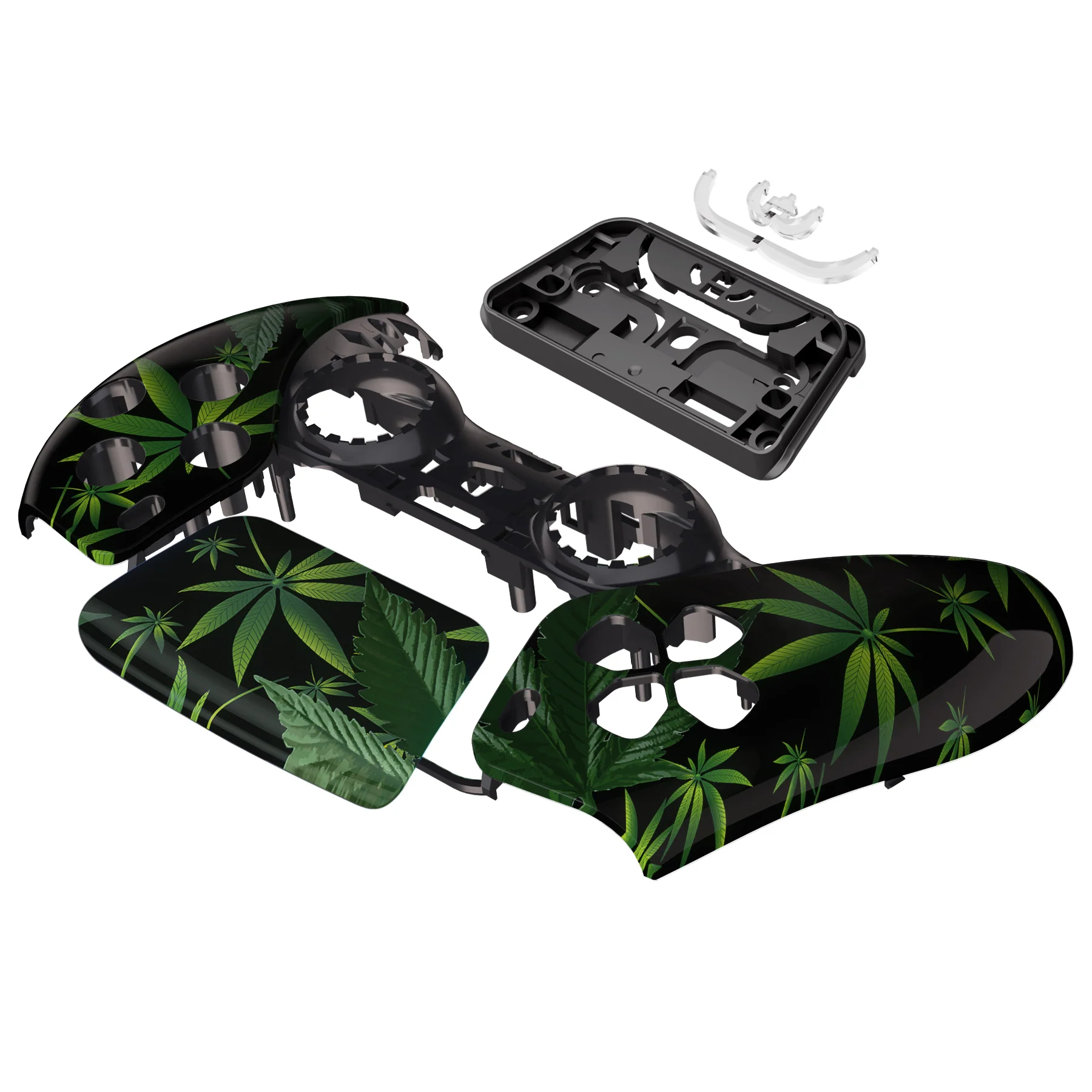 eXtremeRate Replacement Front Housing Shell with Touchpad Compatible with PS5 Controller BDM-010/020/030/040/050/060 - Green Weeds - Image 10