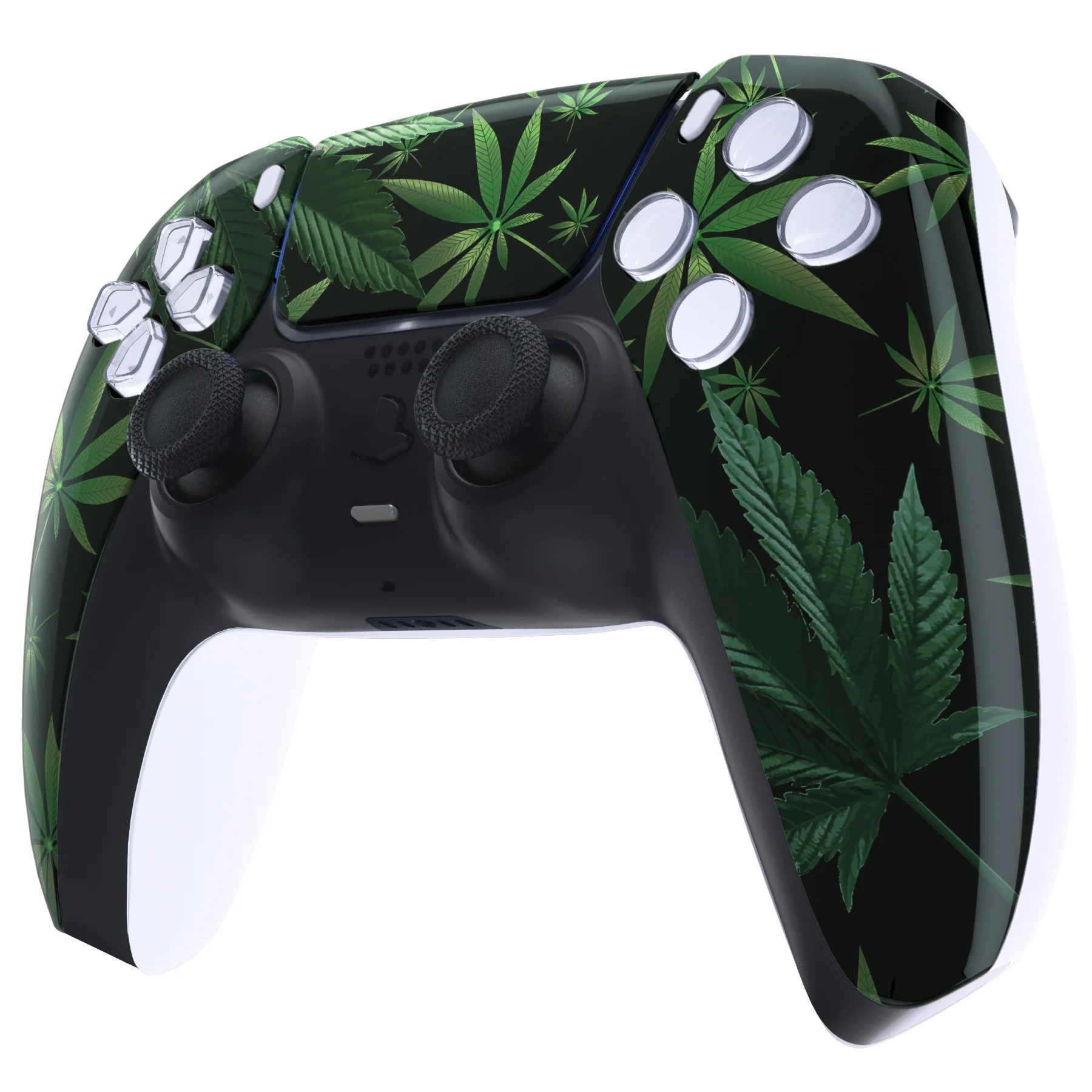 eXtremeRate Replacement Front Housing Shell with Touchpad Compatible with PS5 Controller BDM-010/020/030/040/050/060 - Green Weeds - Image 4