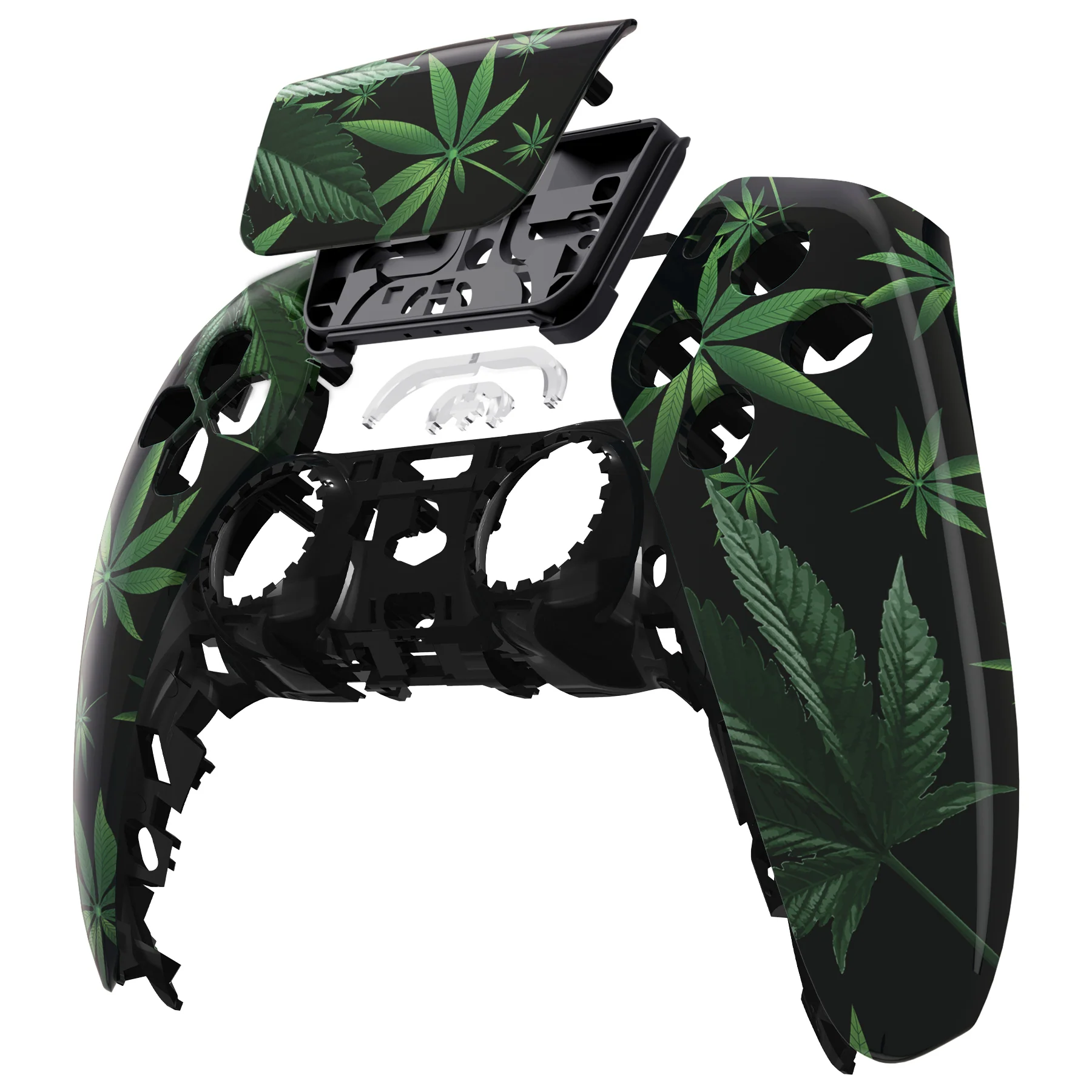 eXtremeRate Replacement Front Housing Shell with Touchpad Compatible with PS5 Controller BDM-010/020/030/040/050/060 - Green Weeds - Image 8