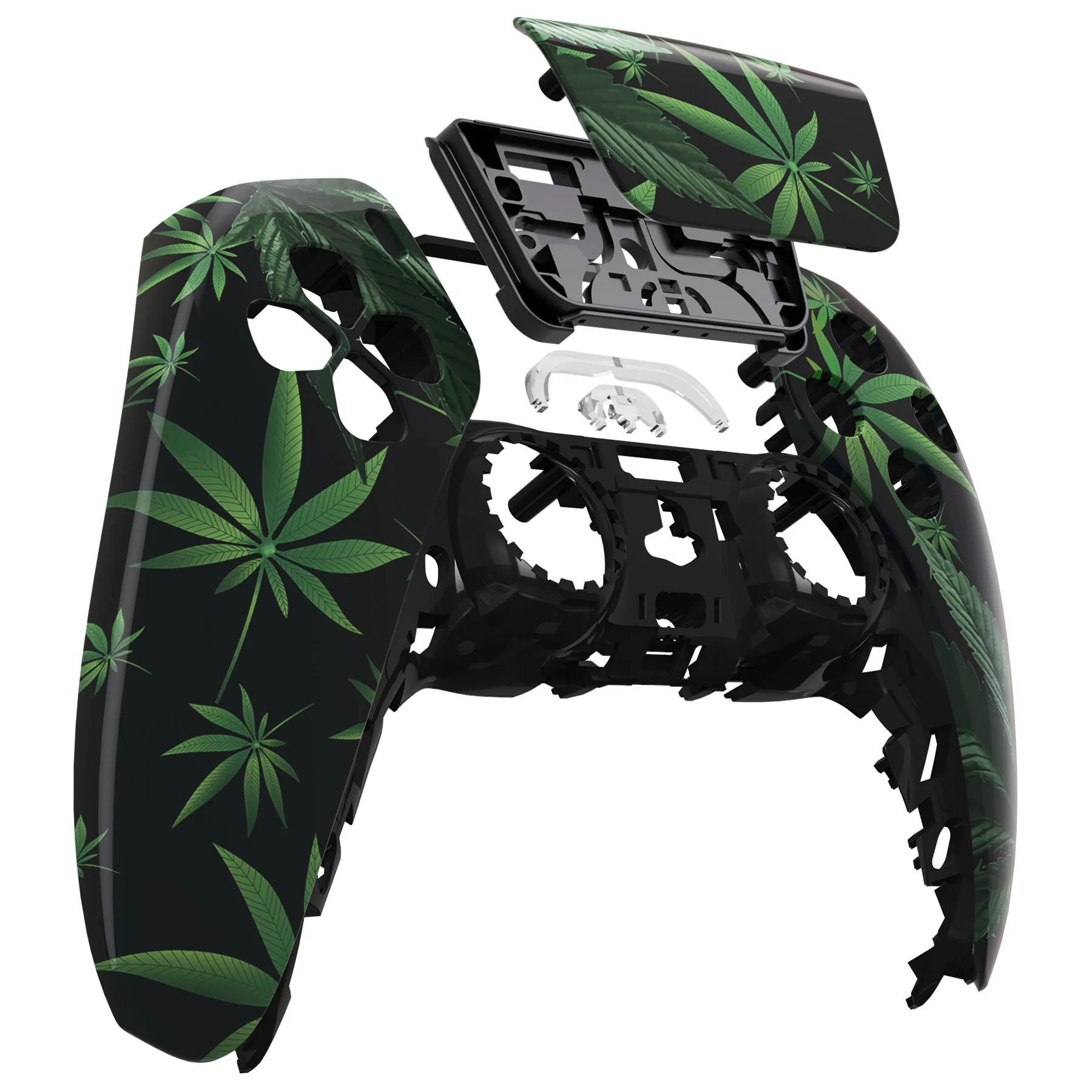 eXtremeRate Replacement Front Housing Shell with Touchpad Compatible with PS5 Controller BDM-010/020/030/040/050/060 - Green Weeds - Image 9