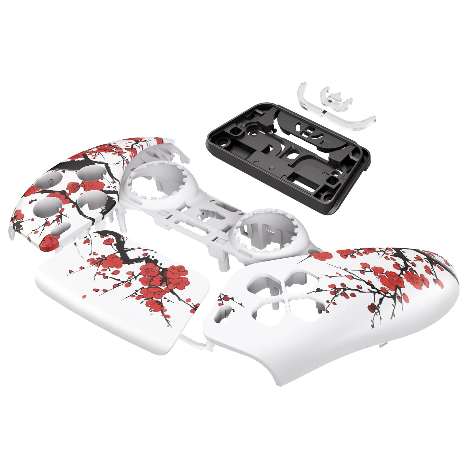 eXtremeRate Replacement Front Housing Shell with Touchpad Compatible with PS5 Controller BDM-010/020/030/040/050/060 - Winter Blossom - Image 10