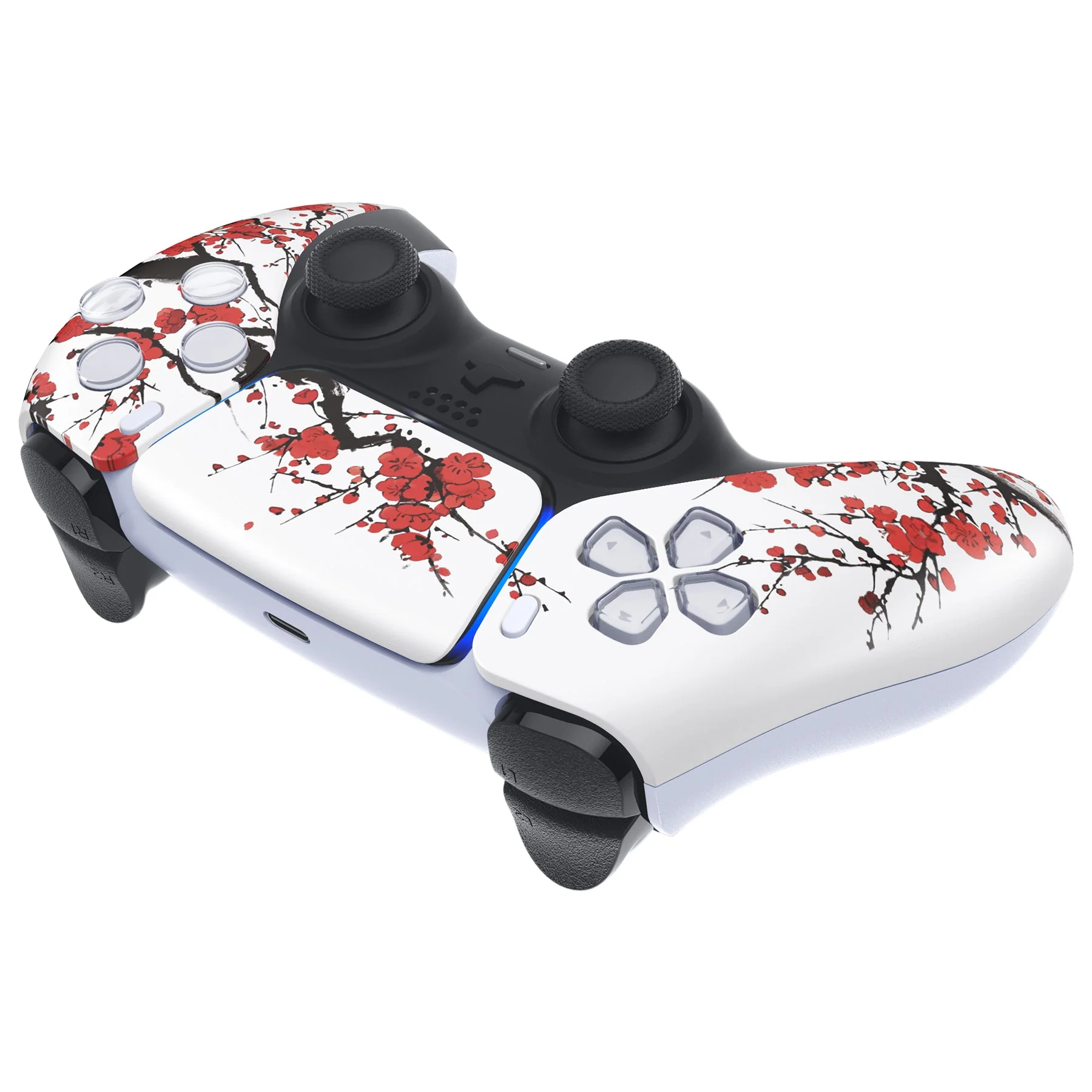 eXtremeRate Replacement Front Housing Shell with Touchpad Compatible with PS5 Controller BDM-010/020/030/040/050/060 - Winter Blossom - Image 6
