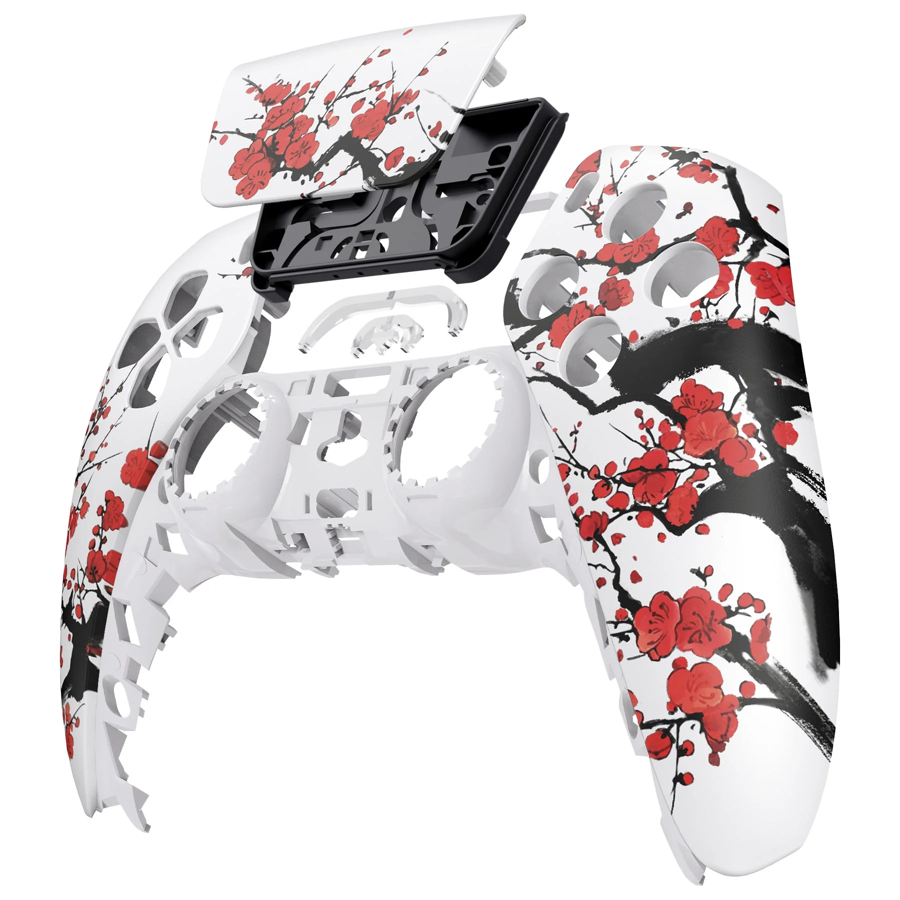 eXtremeRate Replacement Front Housing Shell with Touchpad Compatible with PS5 Controller BDM-010/020/030/040/050/060 - Winter Blossom - Image 8