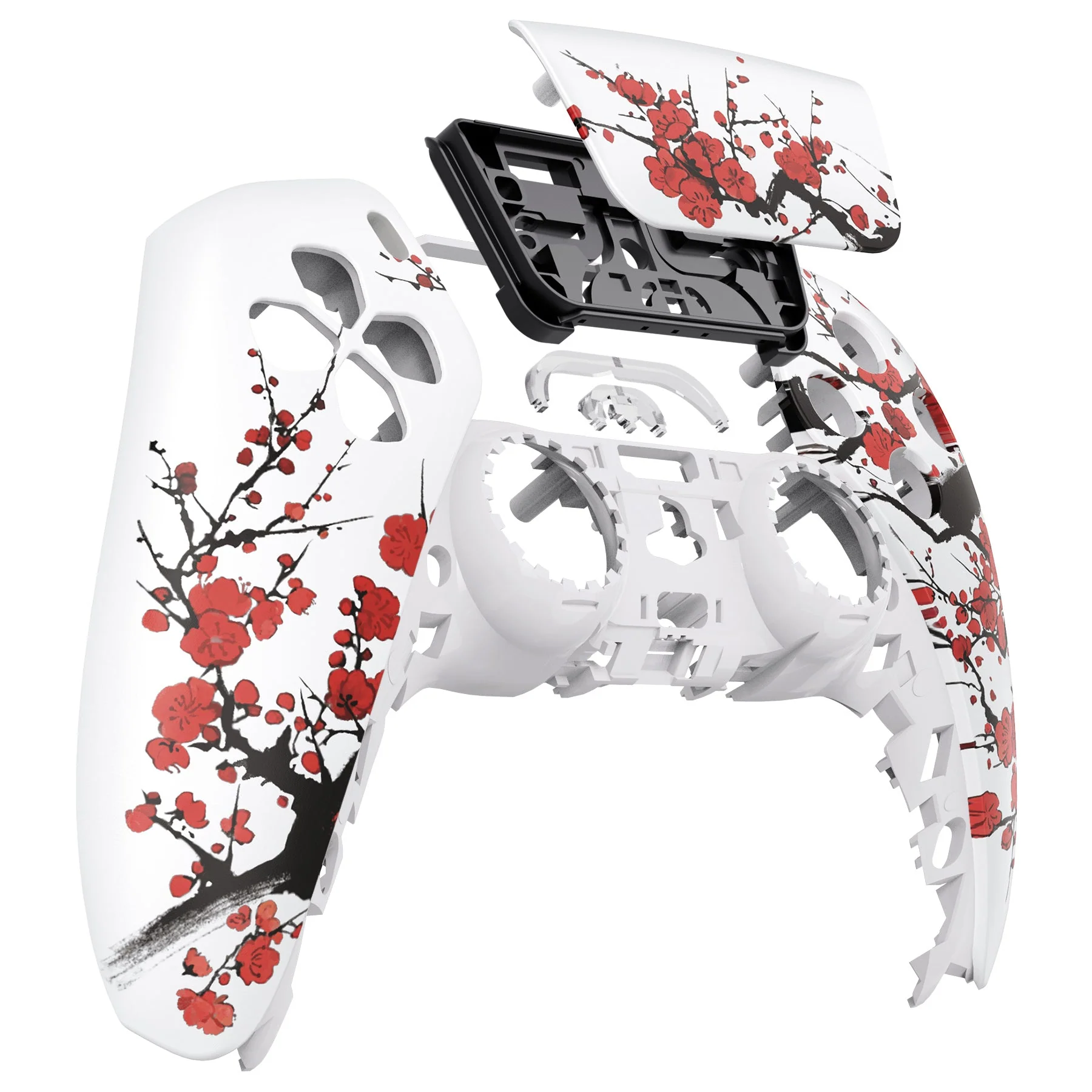 eXtremeRate Replacement Front Housing Shell with Touchpad Compatible with PS5 Controller BDM-010/020/030/040/050/060 - Winter Blossom - Image 9