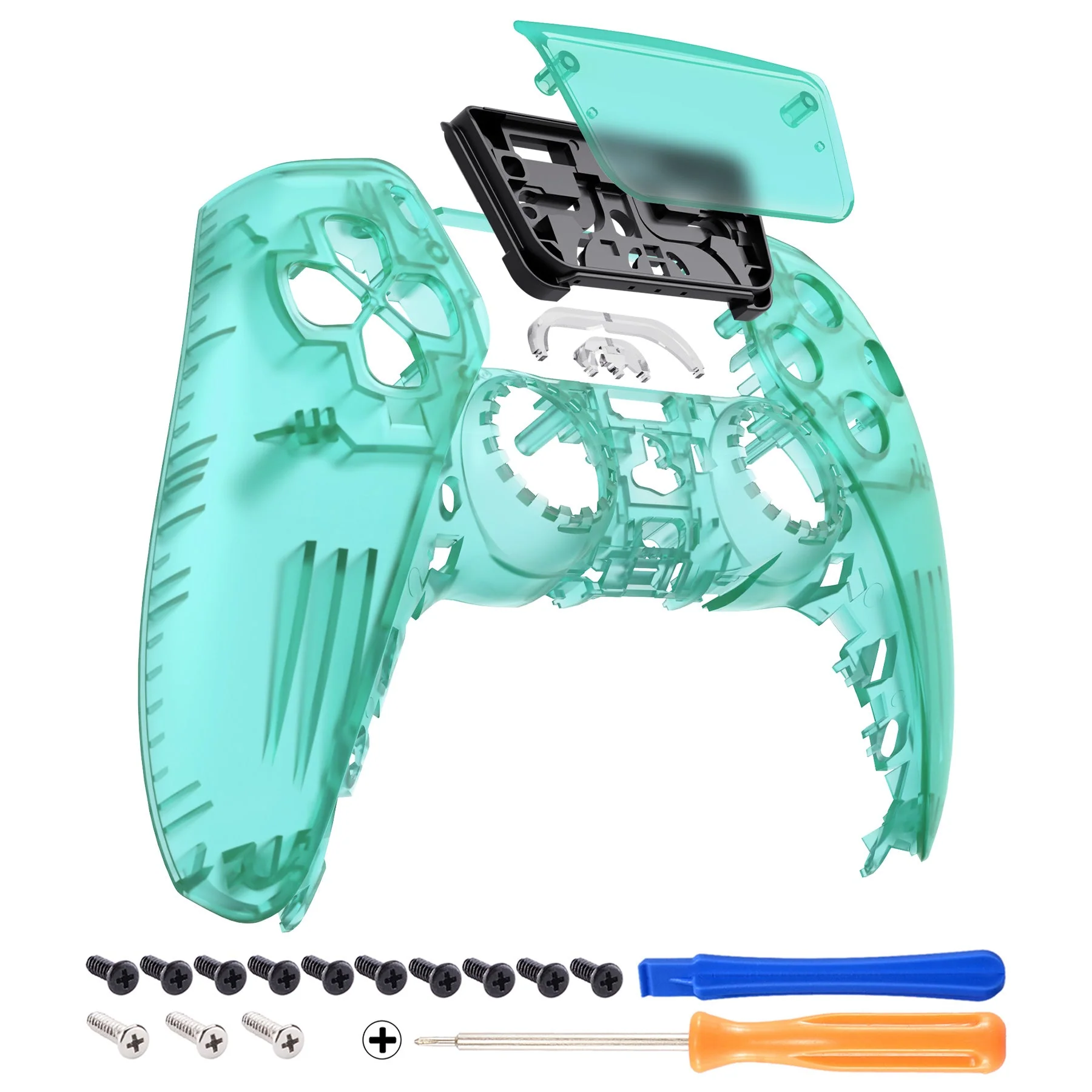 eXtremeRate Replacement Front Housing Shell with Touchpad Compatible with PS5 Controller BDM-010/020/030/040/050 - Emerald Green - Image 7