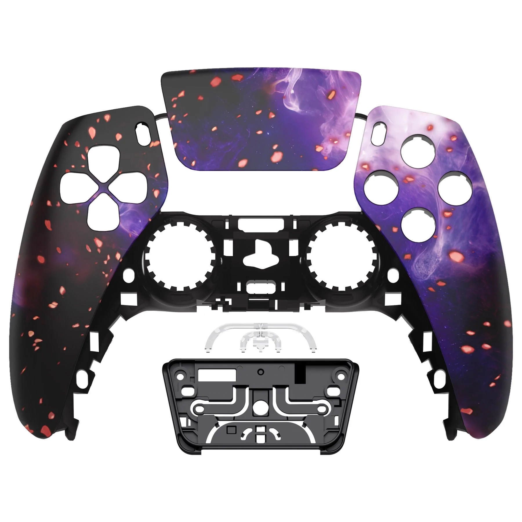 eXtremeRate Replacement Front Housing Shell with Touchpad Compatible with PS5 Controller BDM-010/020/030/040/050 - Glow in Dark - Cosmic Camo - Image 10