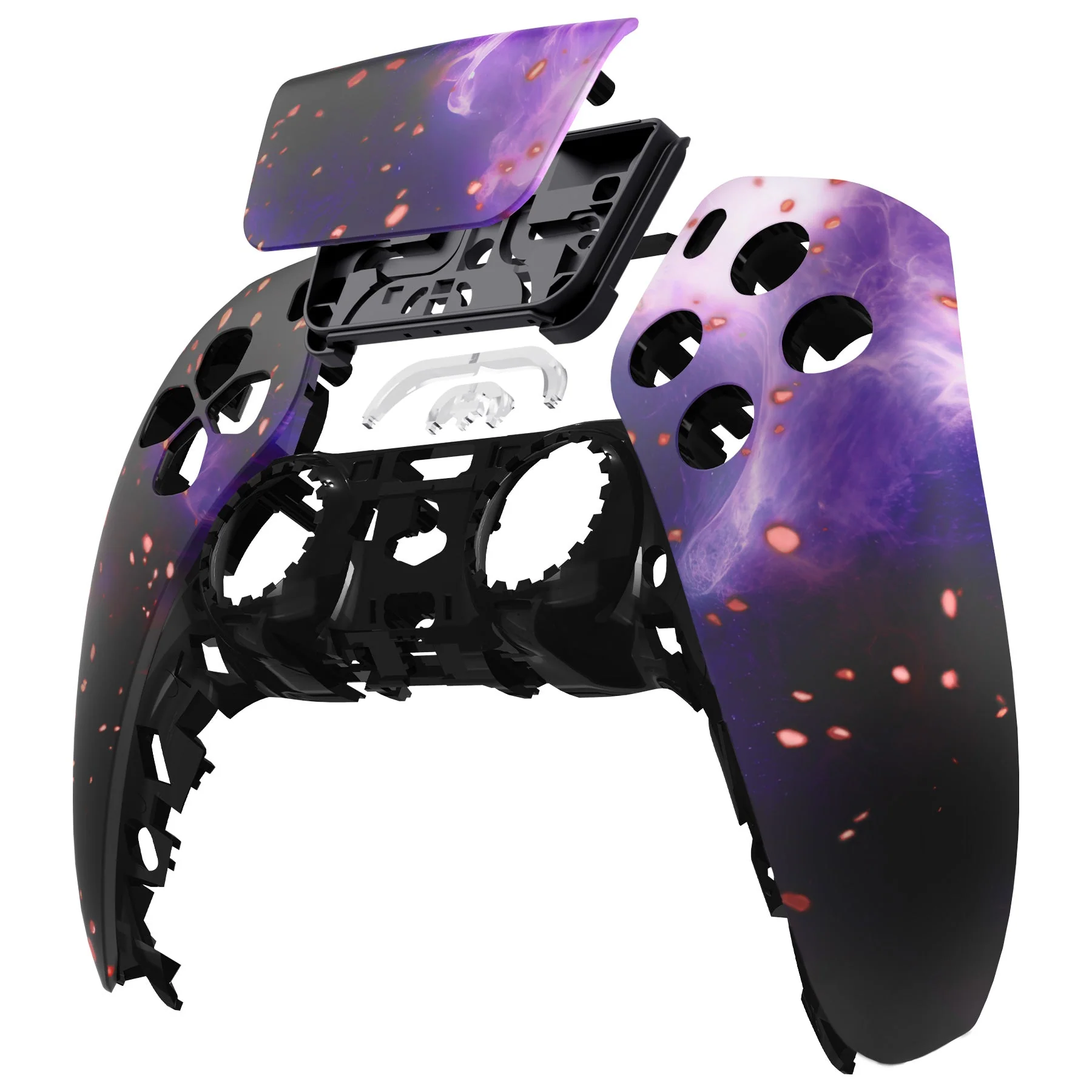 eXtremeRate Replacement Front Housing Shell with Touchpad Compatible with PS5 Controller BDM-010/020/030/040/050 - Glow in Dark - Cosmic Camo - Image 11