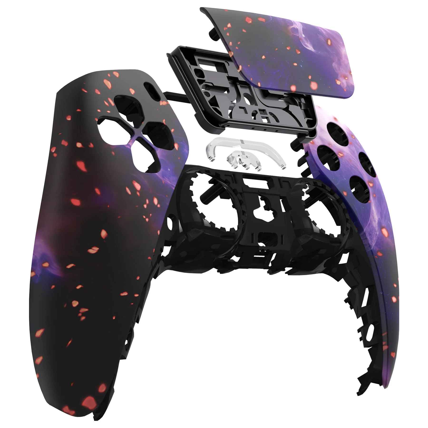 eXtremeRate Replacement Front Housing Shell with Touchpad Compatible with PS5 Controller BDM-010/020/030/040/050 - Glow in Dark - Cosmic Camo - Image 12