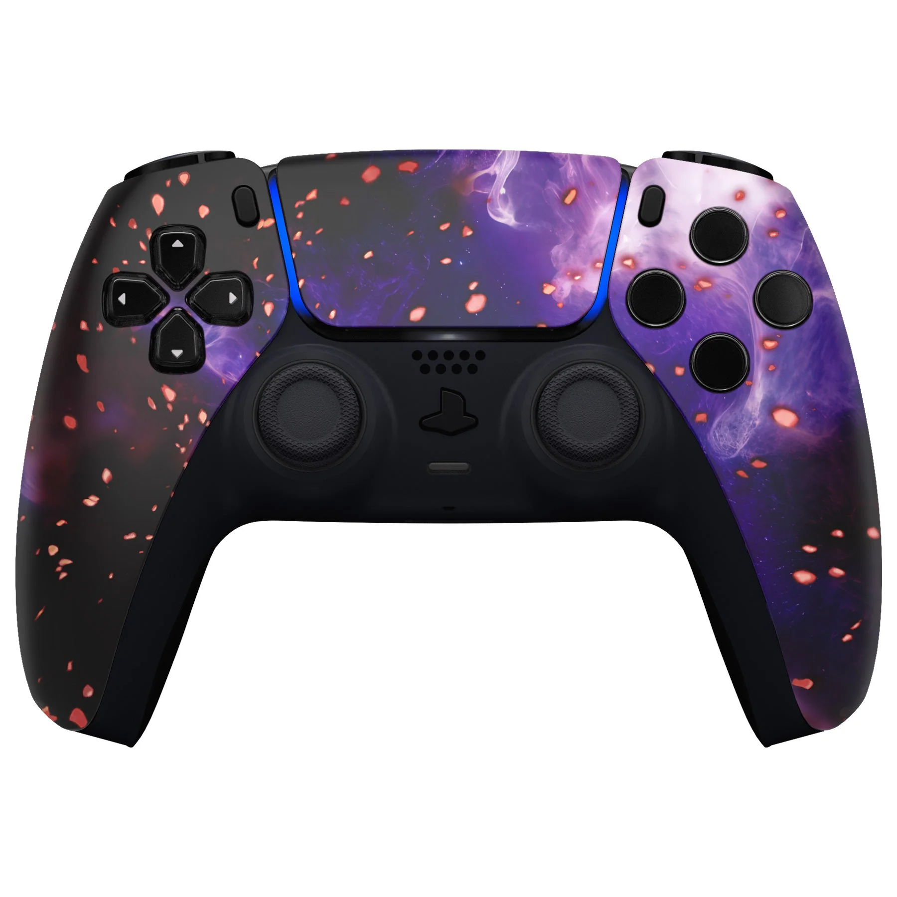 eXtremeRate Replacement Front Housing Shell with Touchpad Compatible with PS5 Controller BDM-010/020/030/040/050 - Glow in Dark - Cosmic Camo - Image 2