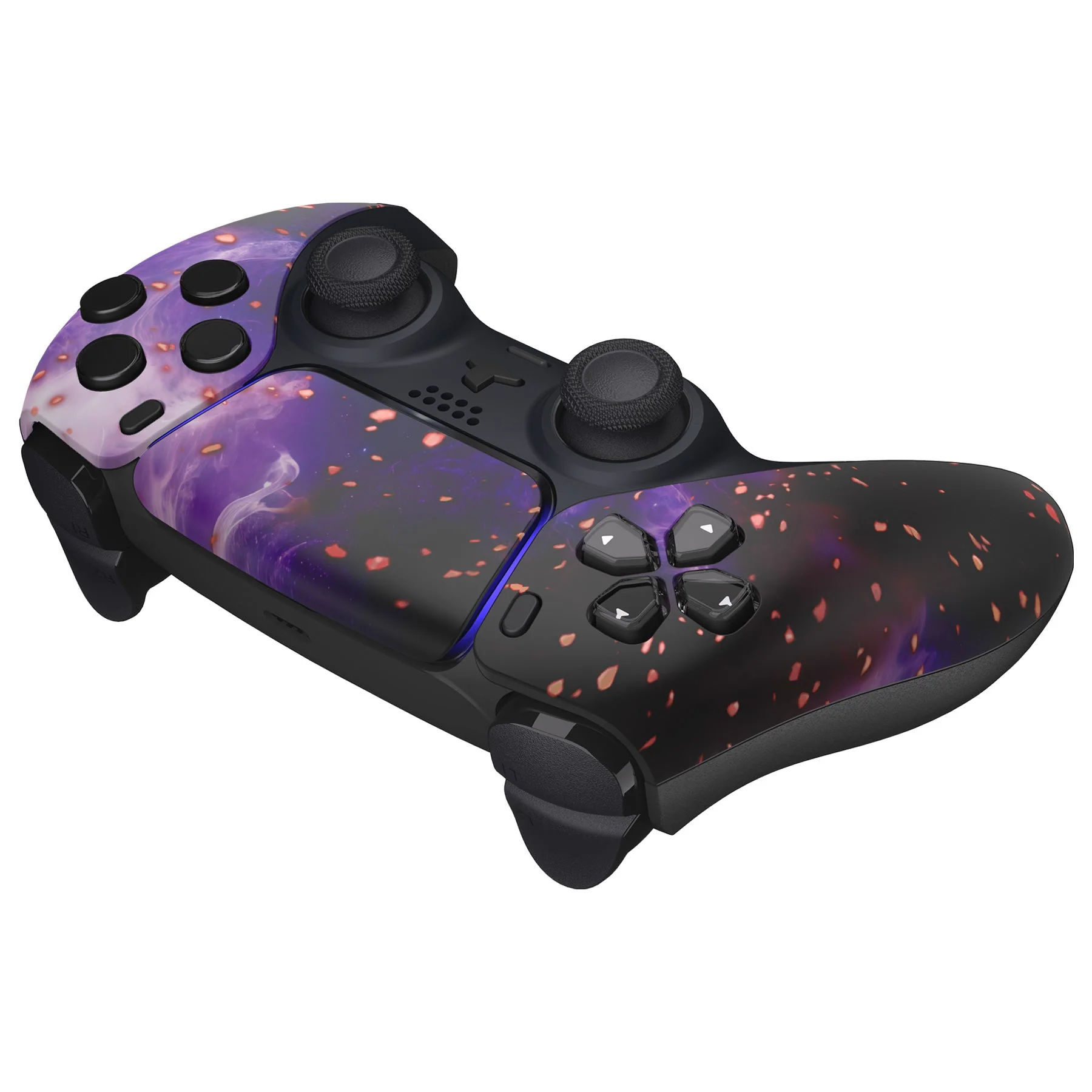eXtremeRate Replacement Front Housing Shell with Touchpad Compatible with PS5 Controller BDM-010/020/030/040/050 - Glow in Dark - Cosmic Camo - Image 7