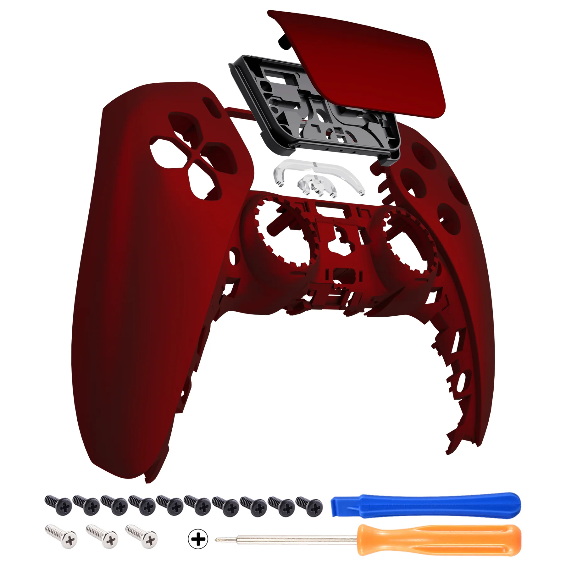 eXtremeRate Replacement Front Housing Shell with Touchpad Compatible with PS5 Controller BDM-010/020/030/040/050/060 - Scarlet Red - Image 7