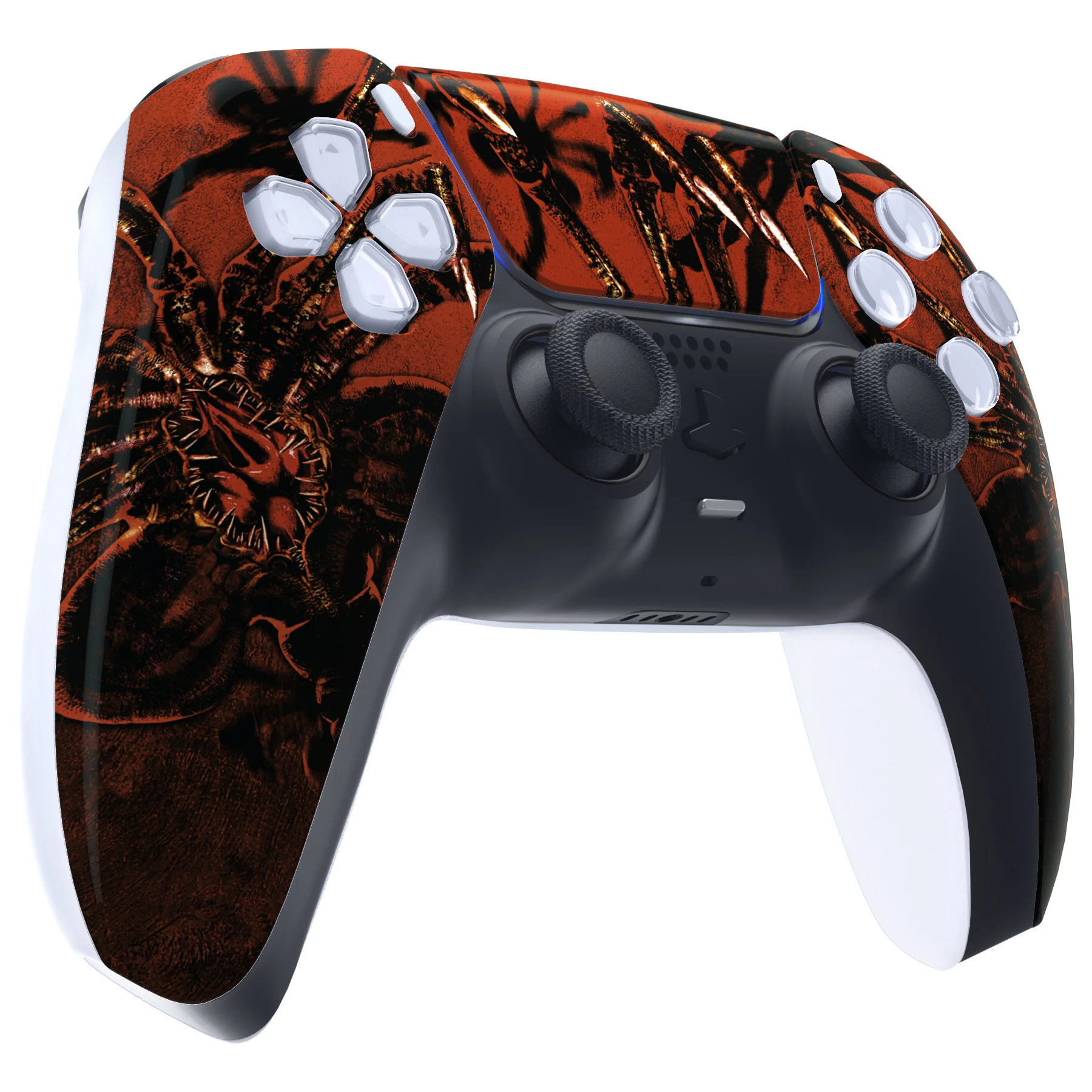 eXtremeRate Replacement Front Housing Shell with Touchpad Compatible with PS5 Controller BDM-010/020/030/040/050 - Alien Fear - Image 5
