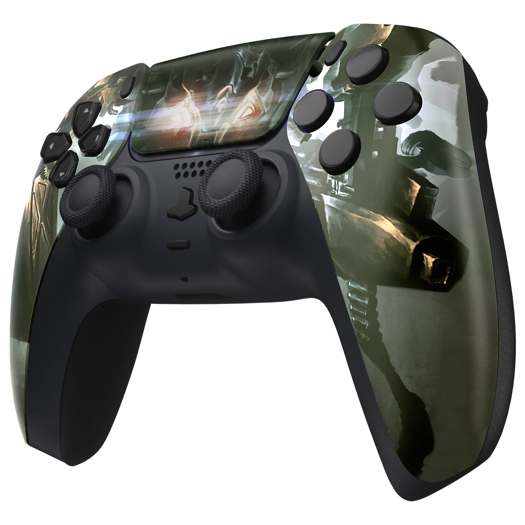 eXtremeRate Replacement Front Housing Shell with Touchpad Compatible with PS5 Controller BDM-010/020/030/040/050 - Armored Mercenary - Image 4