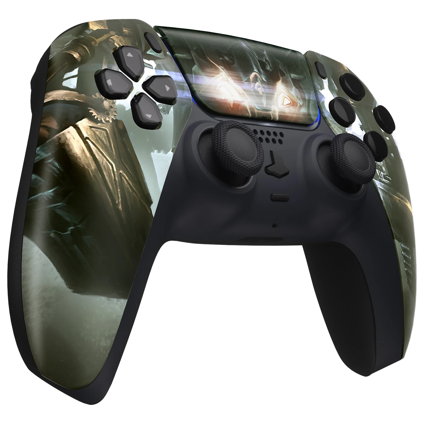 eXtremeRate Replacement Front Housing Shell with Touchpad Compatible with PS5 Controller BDM-010/020/030/040/050 - Armored Mercenary - Image 5