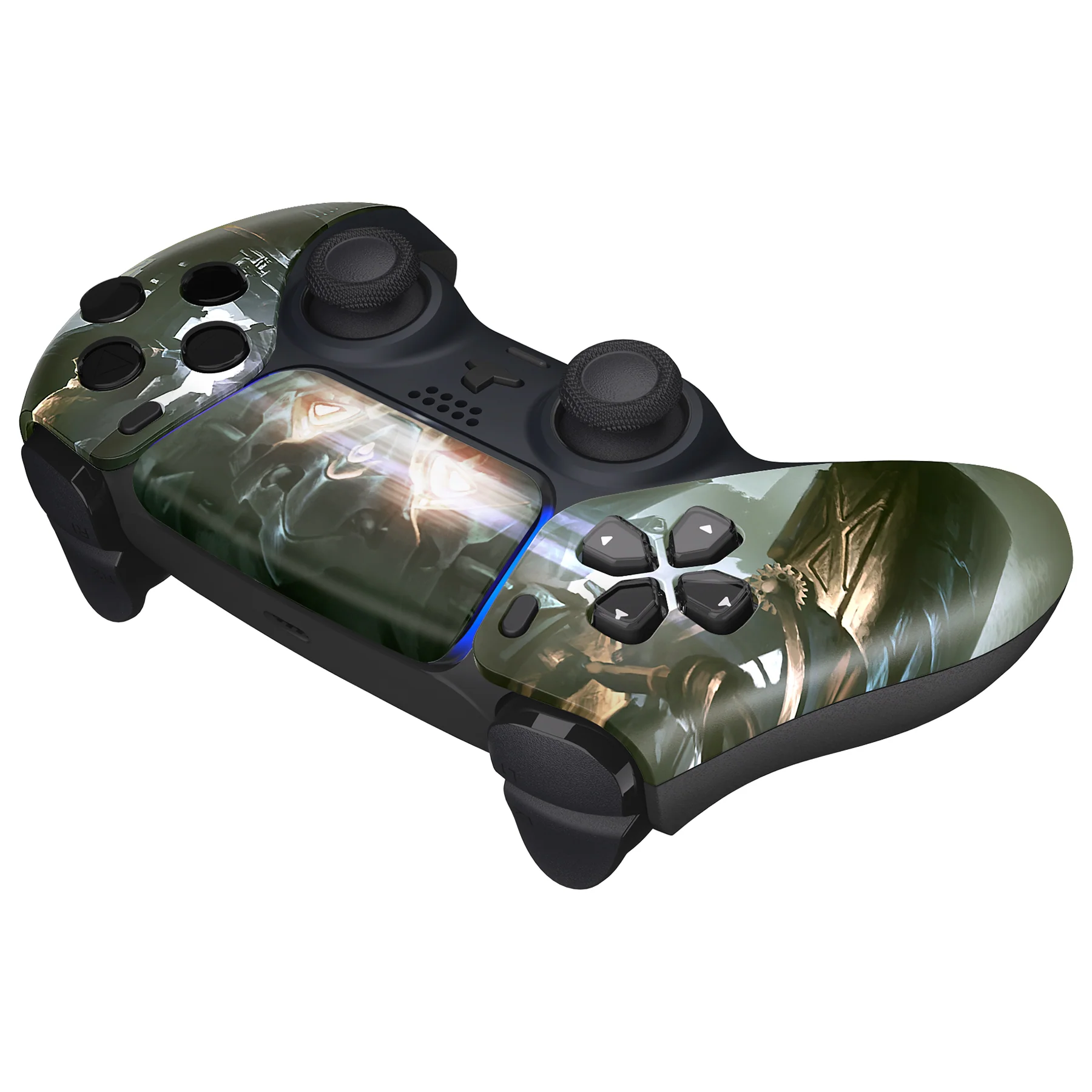 eXtremeRate Replacement Front Housing Shell with Touchpad Compatible with PS5 Controller BDM-010/020/030/040/050 - Armored Mercenary - Image 6