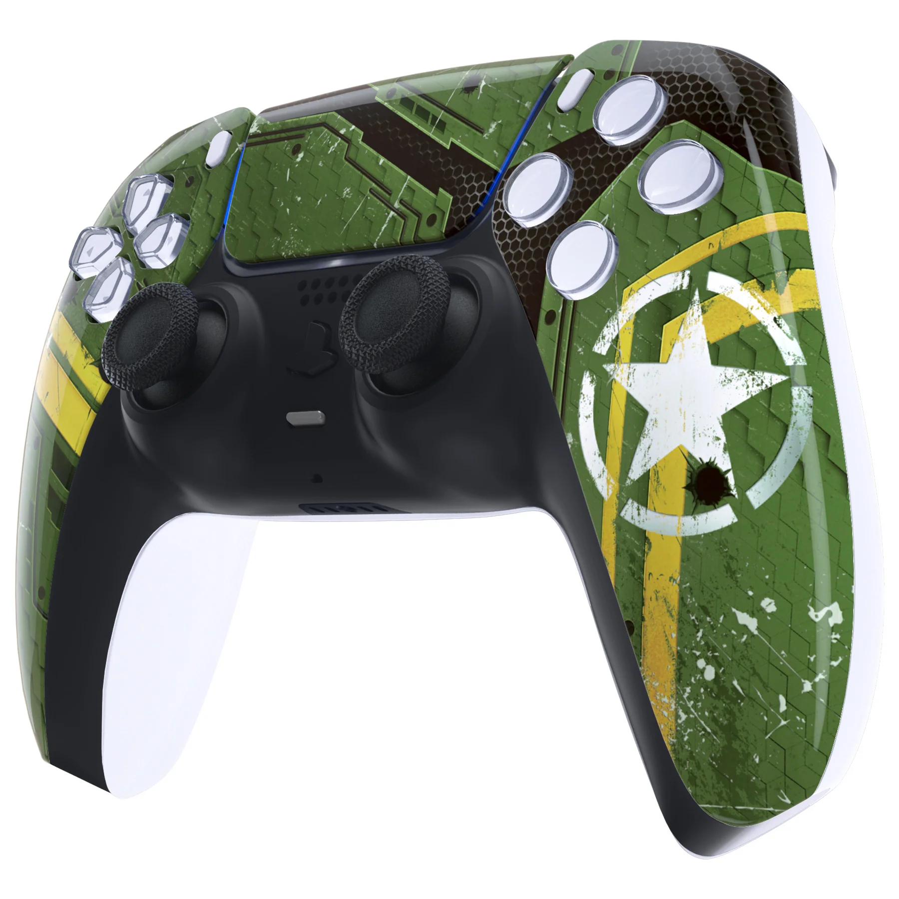 eXtremeRate Replacement Front Housing Shell with Touchpad Compatible with PS5 Controller BDM-010/020/030/040/050 - Army Mecha - Image 4