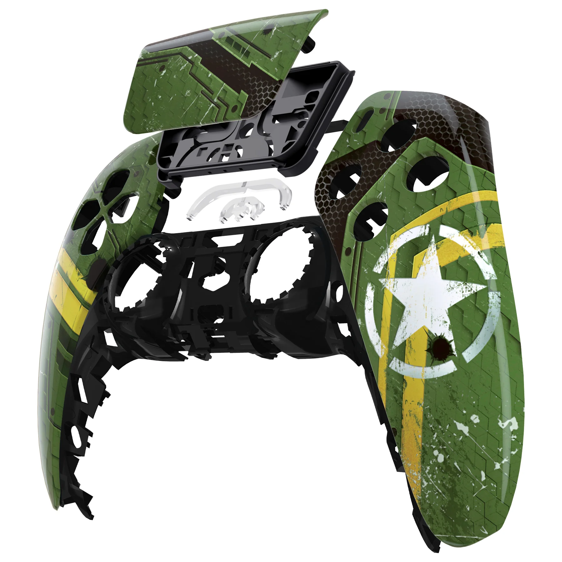 eXtremeRate Replacement Front Housing Shell with Touchpad Compatible with PS5 Controller BDM-010/020/030/040/050 - Army Mecha - Image 8