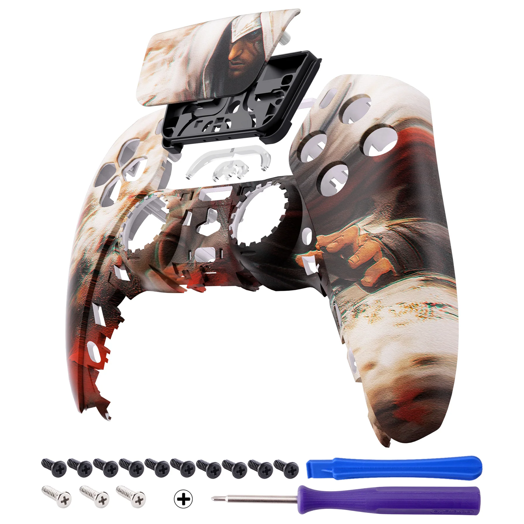 eXtremeRate Replacement Front Housing Shell with Touchpad Compatible with PS5 Controller BDM-010/020/030/040/050 - Assassin - Image 7