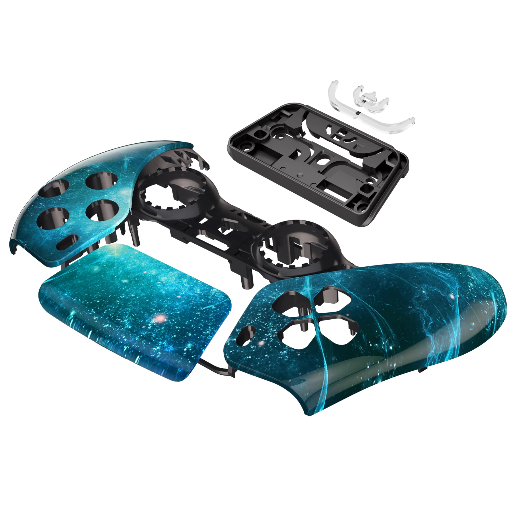 eXtremeRate Replacement Front Housing Shell with Touchpad Compatible with PS5 Controller BDM-010/020/030/040/050 - Blue Nebula - Image 10