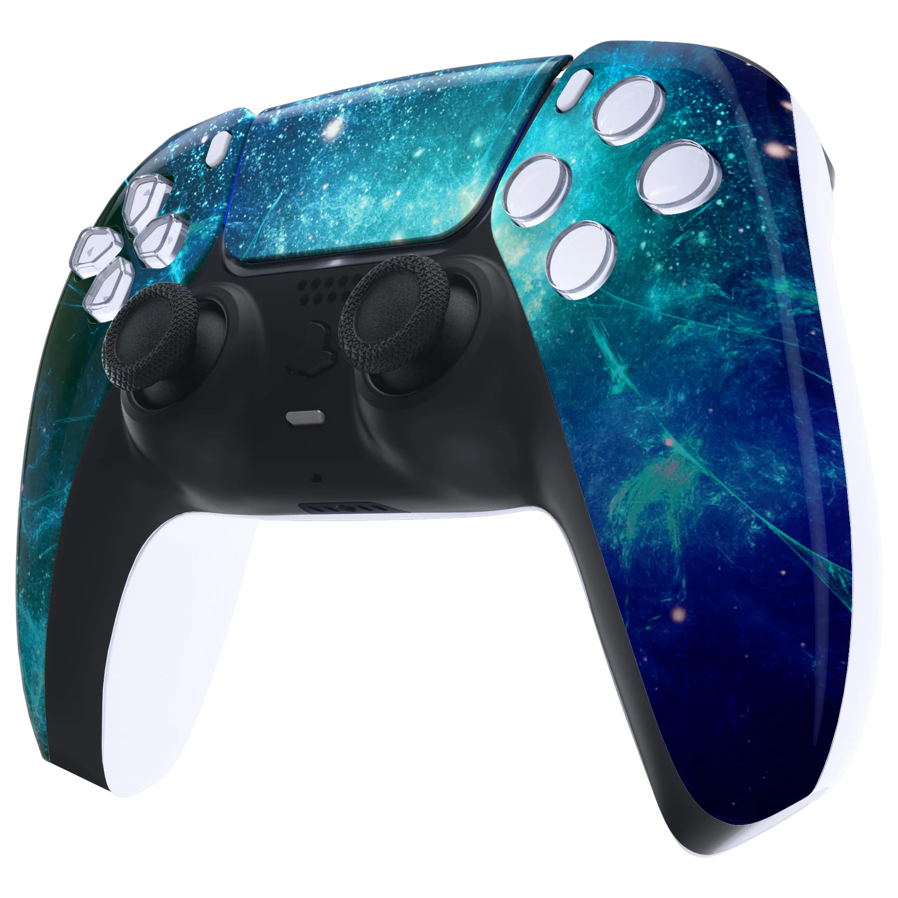 eXtremeRate Replacement Front Housing Shell with Touchpad Compatible with PS5 Controller BDM-010/020/030/040/050 - Blue Nebula - Image 4