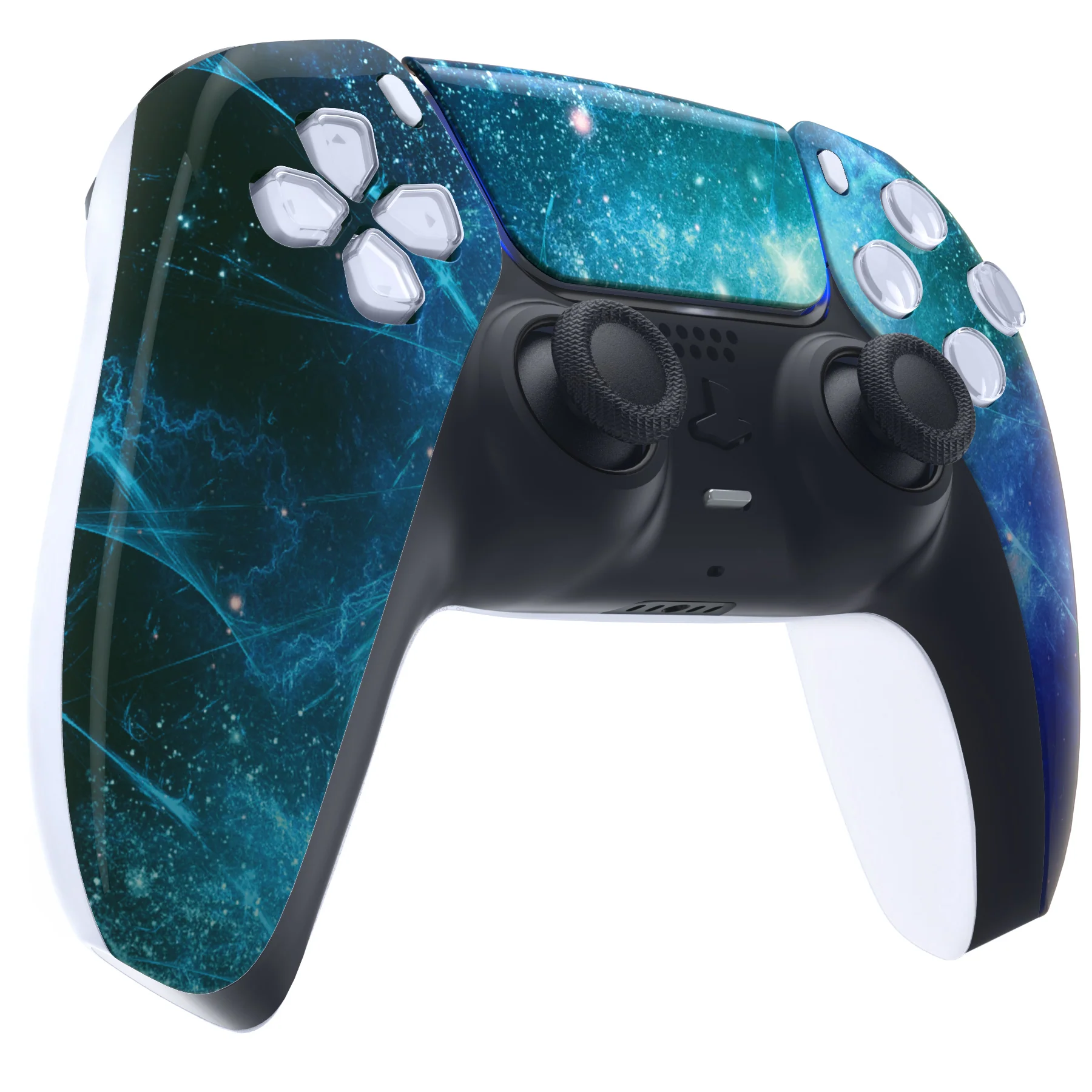 eXtremeRate Replacement Front Housing Shell with Touchpad Compatible with PS5 Controller BDM-010/020/030/040/050 - Blue Nebula - Image 5