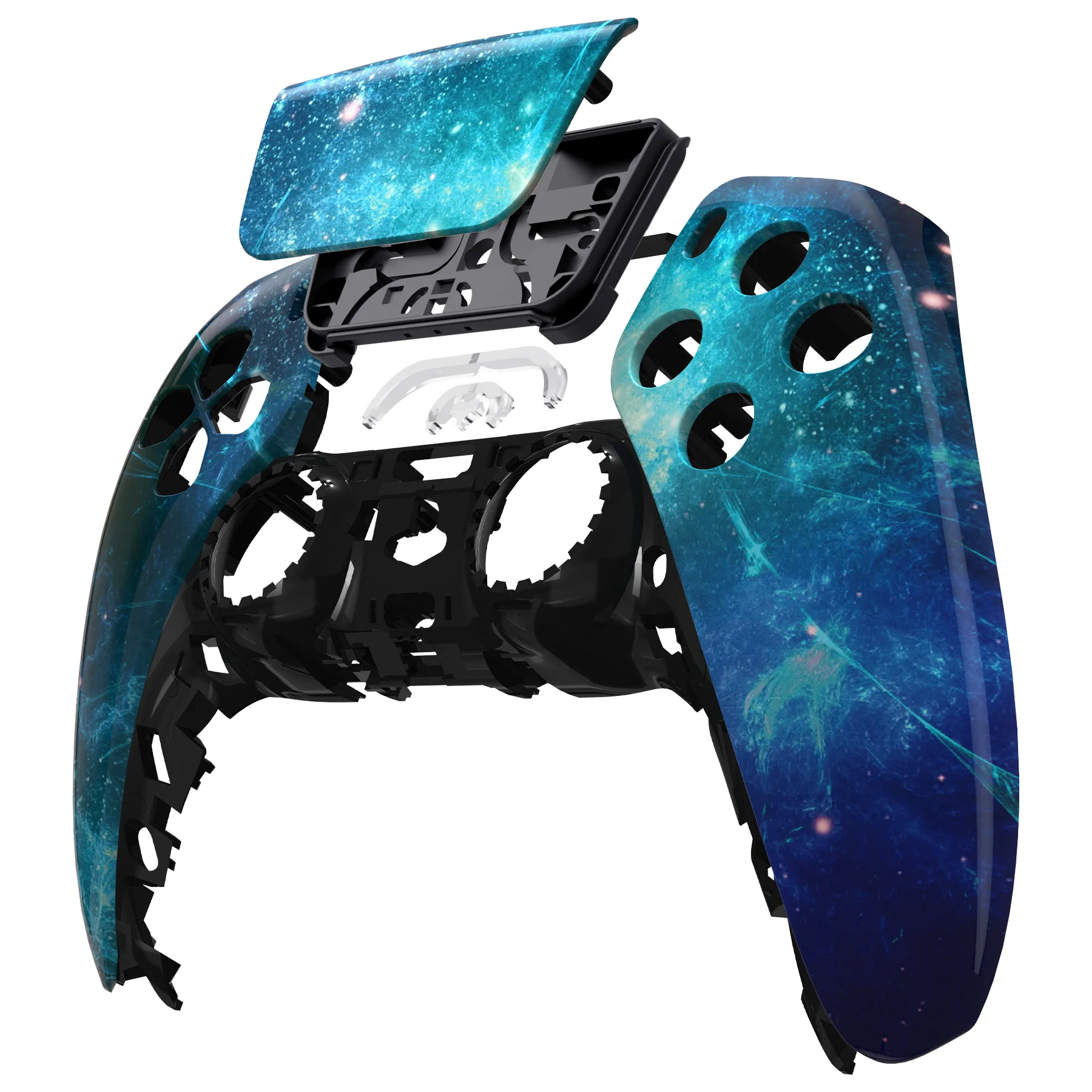 eXtremeRate Replacement Front Housing Shell with Touchpad Compatible with PS5 Controller BDM-010/020/030/040/050 - Blue Nebula - Image 8
