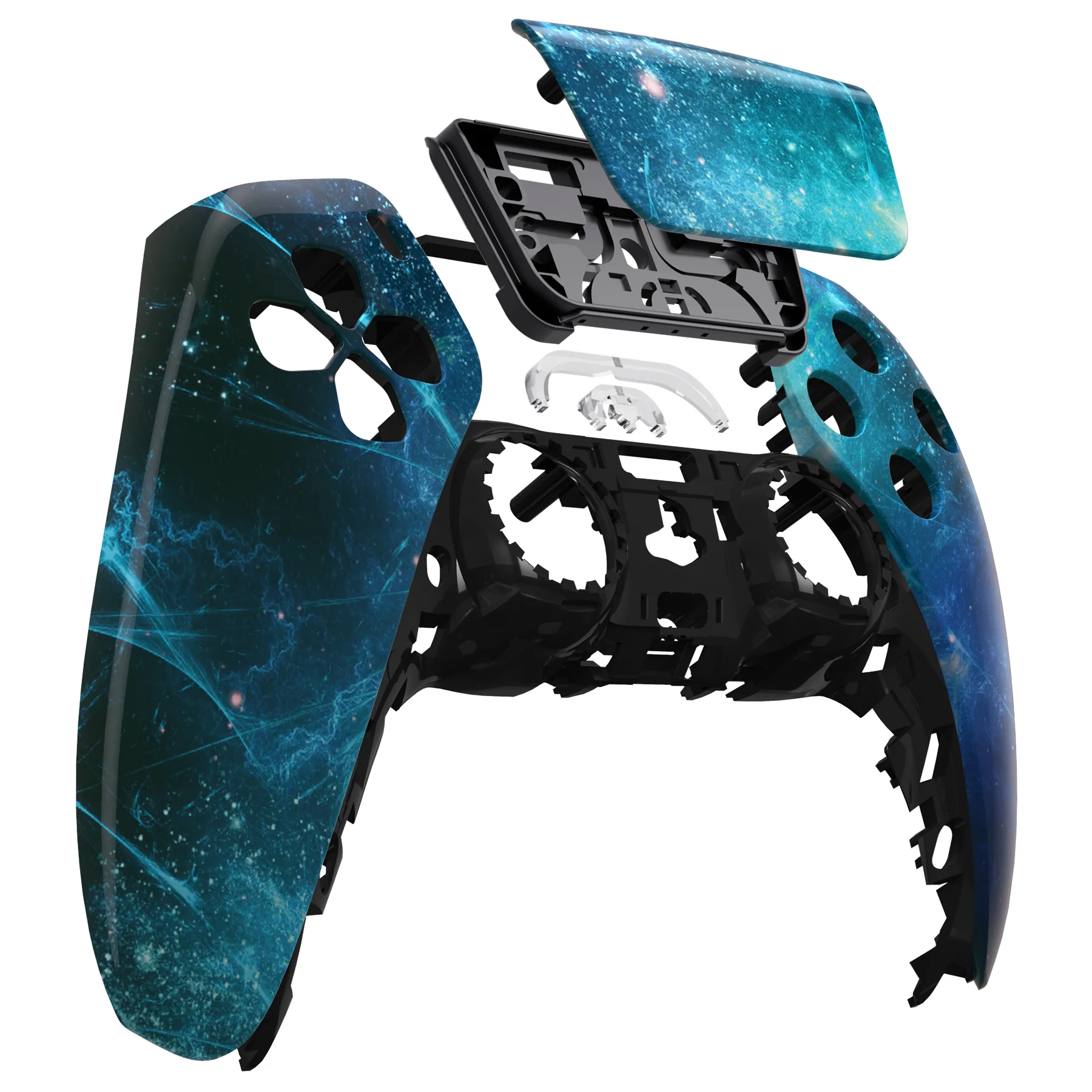 eXtremeRate Replacement Front Housing Shell with Touchpad Compatible with PS5 Controller BDM-010/020/030/040/050 - Blue Nebula - Image 9