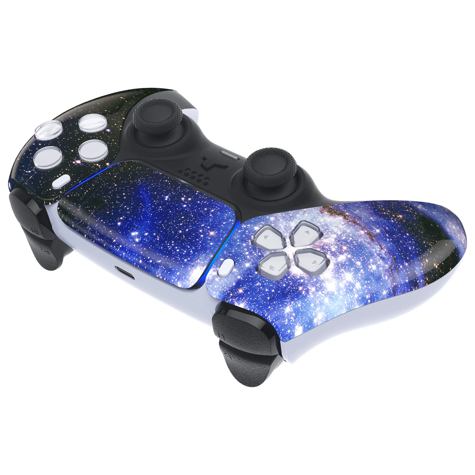eXtremeRate Replacement Front Housing Shell with Touchpad Compatible with PS5 Controller BDM-010/020/030/040/050 - Blue Universe - Image 6