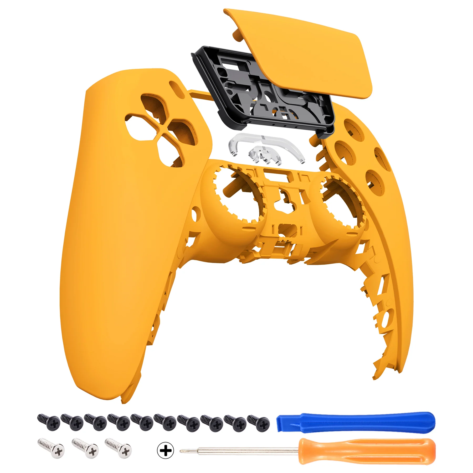 eXtremeRate Replacement Front Housing Shell with Touchpad Compatible with PS5 Controller BDM-010/020/030/040/050 - Caution Yellow - Image 7