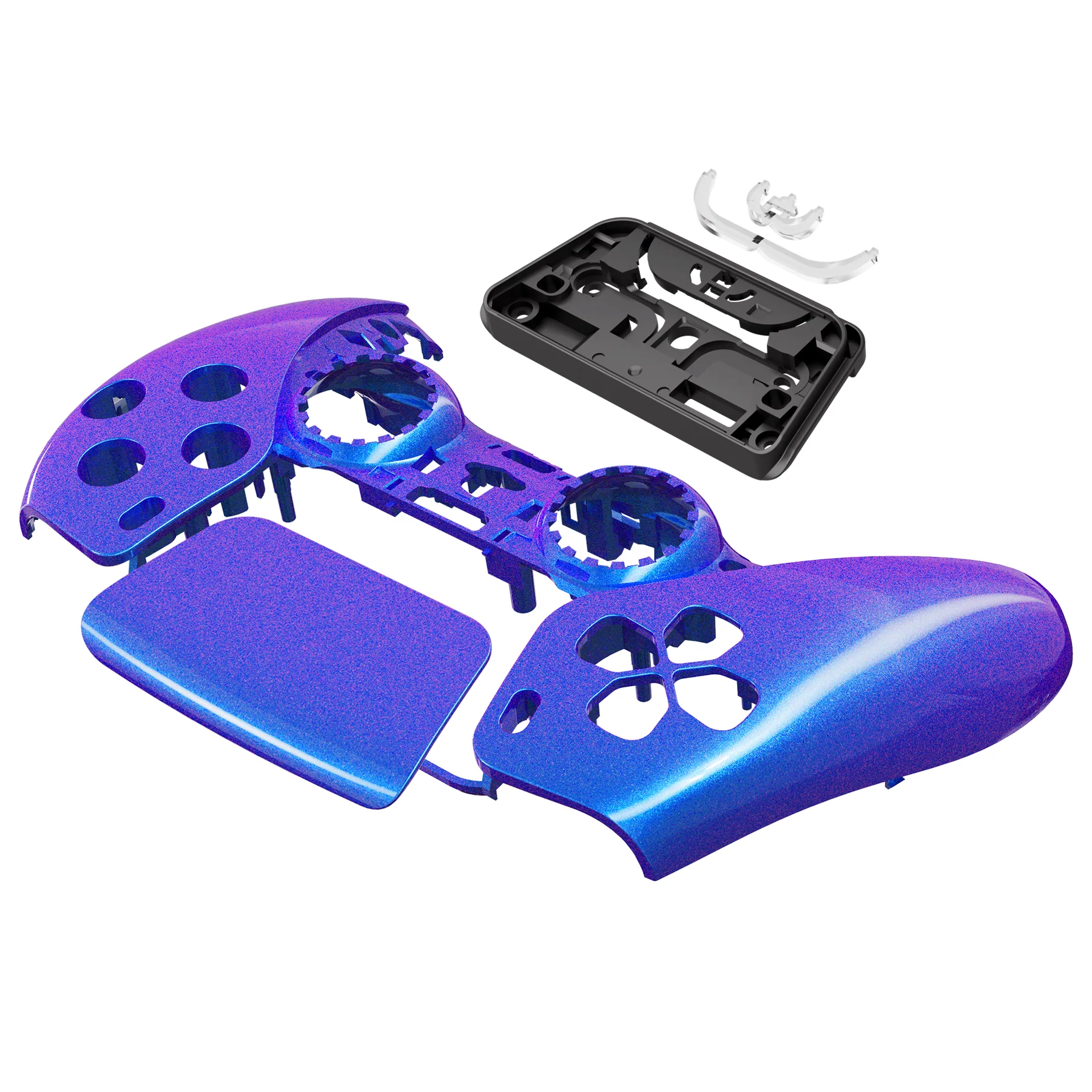 eXtremeRate Replacement Front Housing Shell with Touchpad Compatible with PS5 Controller BDM-010/020/030/040/050 - Chameleon Purple Blue - Image 10