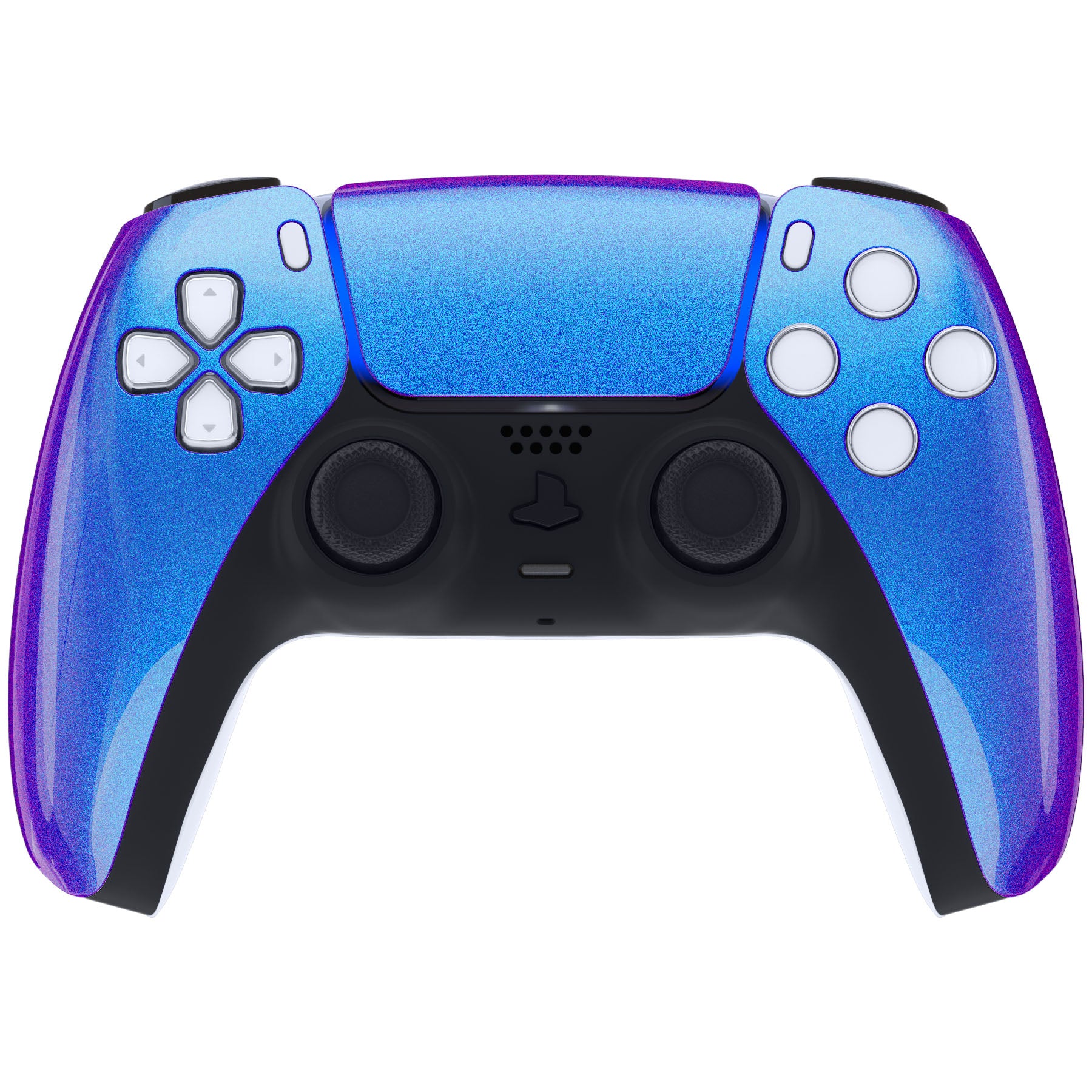 eXtremeRate Replacement Front Housing Shell with Touchpad Compatible with PS5 Controller BDM-010/020/030/040/050 - Chameleon Purple Blue - Image 2