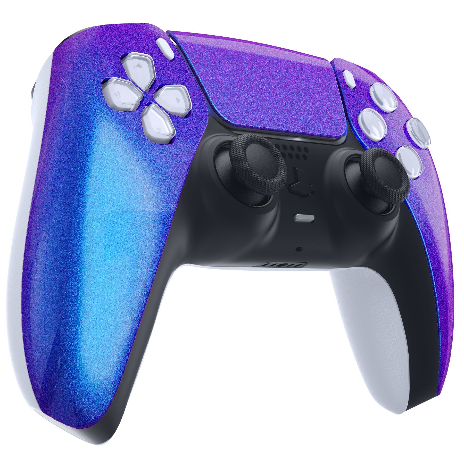 eXtremeRate Replacement Front Housing Shell with Touchpad Compatible with PS5 Controller BDM-010/020/030/040/050 - Chameleon Purple Blue - Image 5