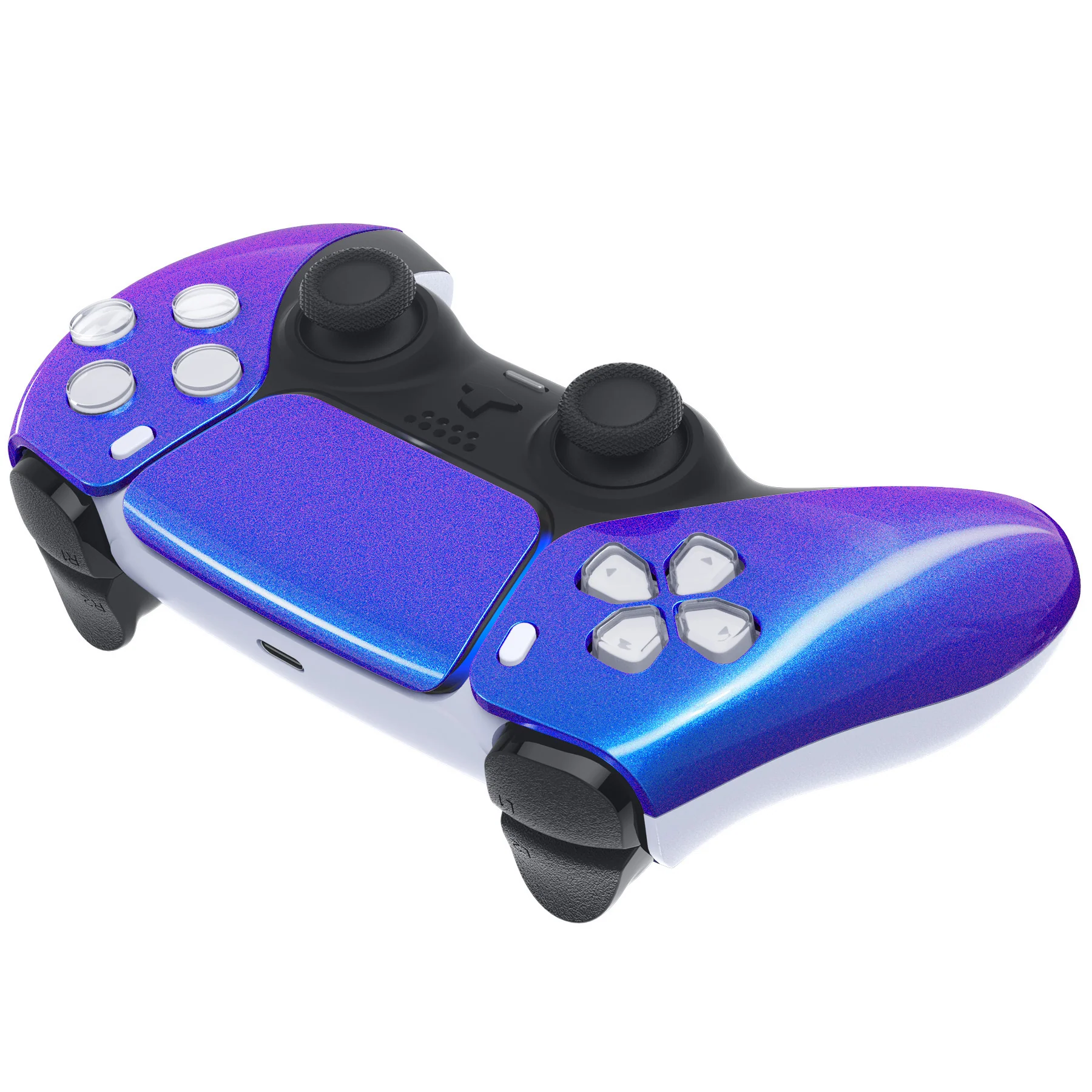 eXtremeRate Replacement Front Housing Shell with Touchpad Compatible with PS5 Controller BDM-010/020/030/040/050 - Chameleon Purple Blue - Image 6